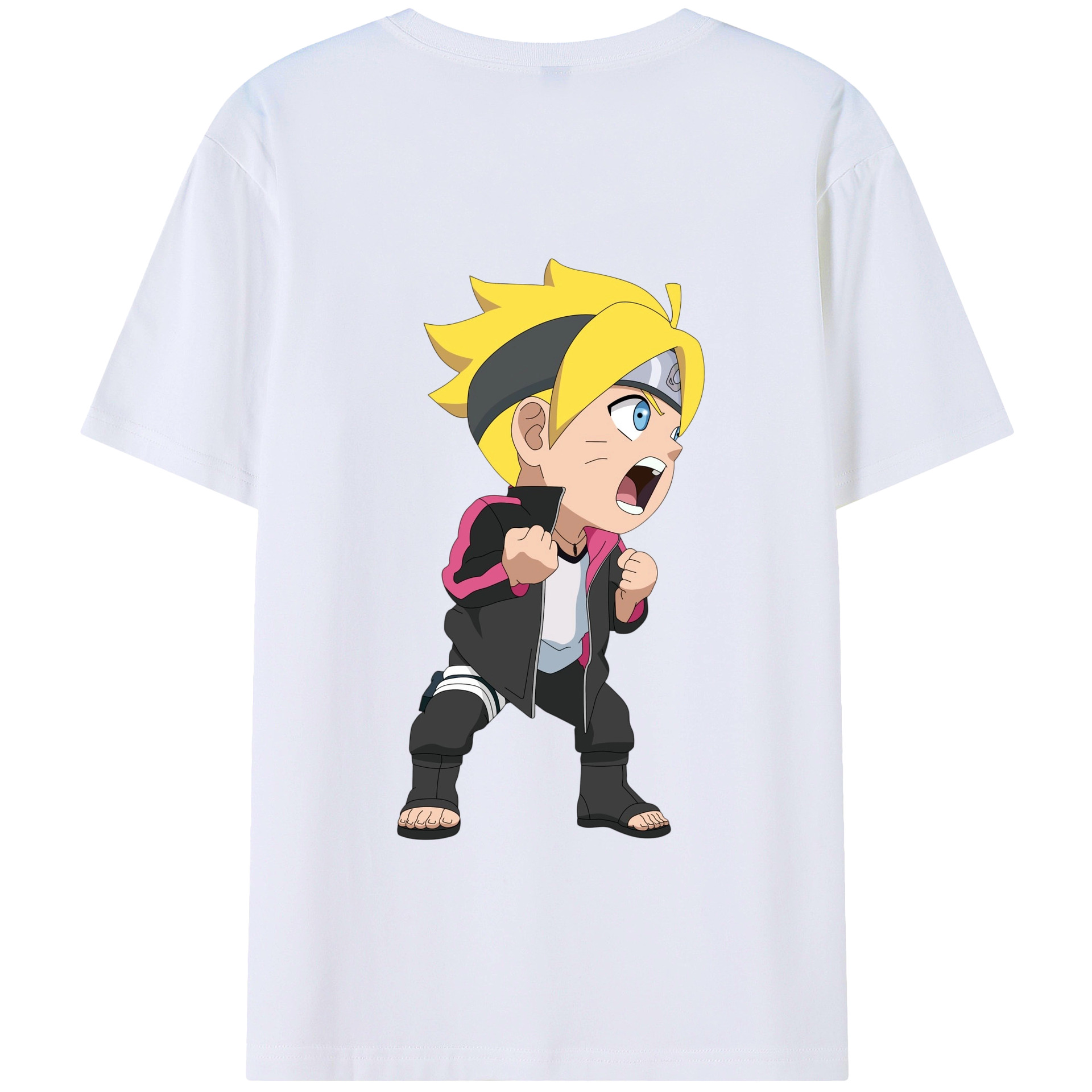（画像用） NARUTO -ナルト- うずまき ボルト Uzumaki Boruto 綿100％半袖Tシャツ（背面プリント）