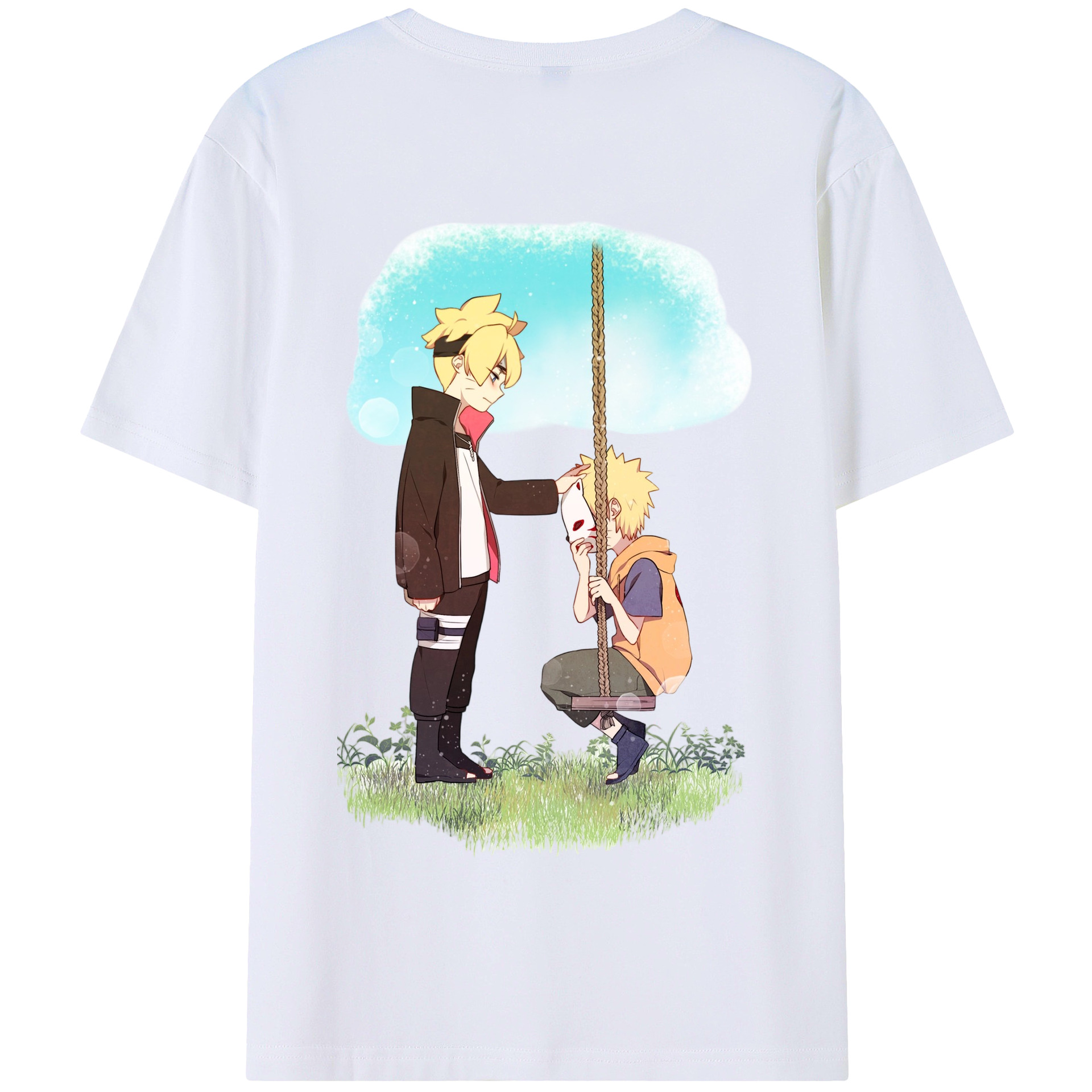 （画像用） NARUTO -ナルト- うずまき ボルト Uzumaki Boruto 綿100％半袖Tシャツ（背面プリント）