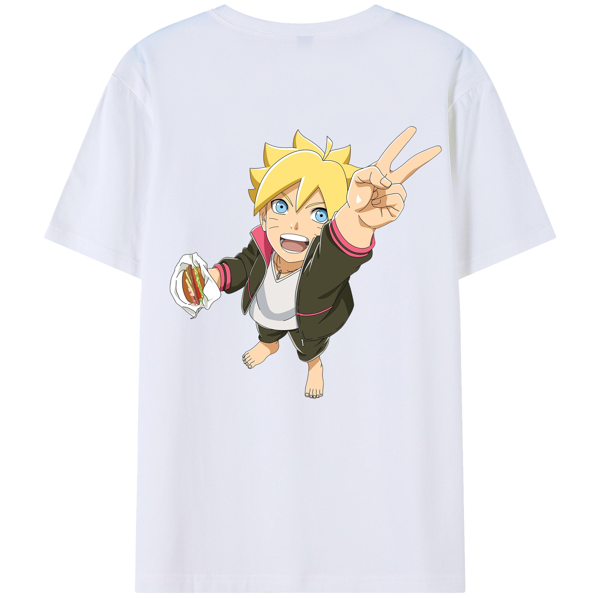 （画像用） NARUTO -ナルト- うずまき ボルト Uzumaki Boruto 綿100％半袖Tシャツ（背面プリント）