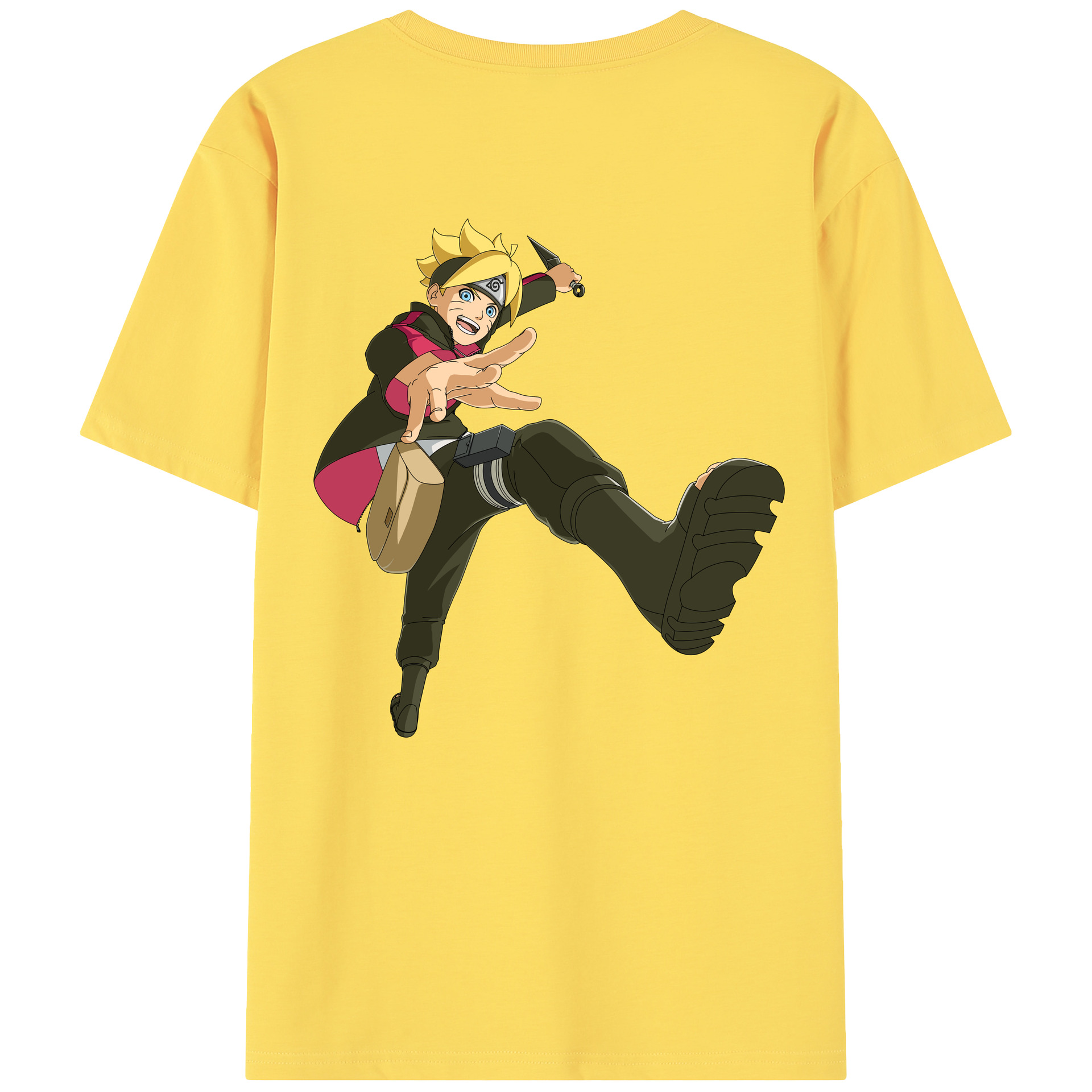（画像用） NARUTO -ナルト- うずまき ボルト Uzumaki Boruto 綿100％半袖Tシャツ（背面プリント）