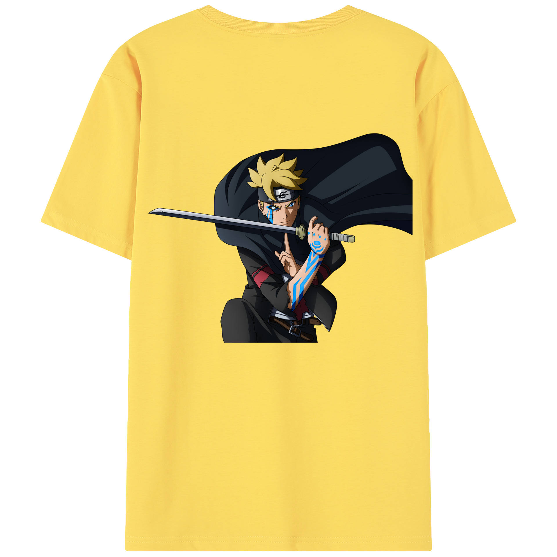 （画像用） NARUTO -ナルト- うずまき ボルト Uzumaki Boruto 綿100％半袖Tシャツ（背面プリント）