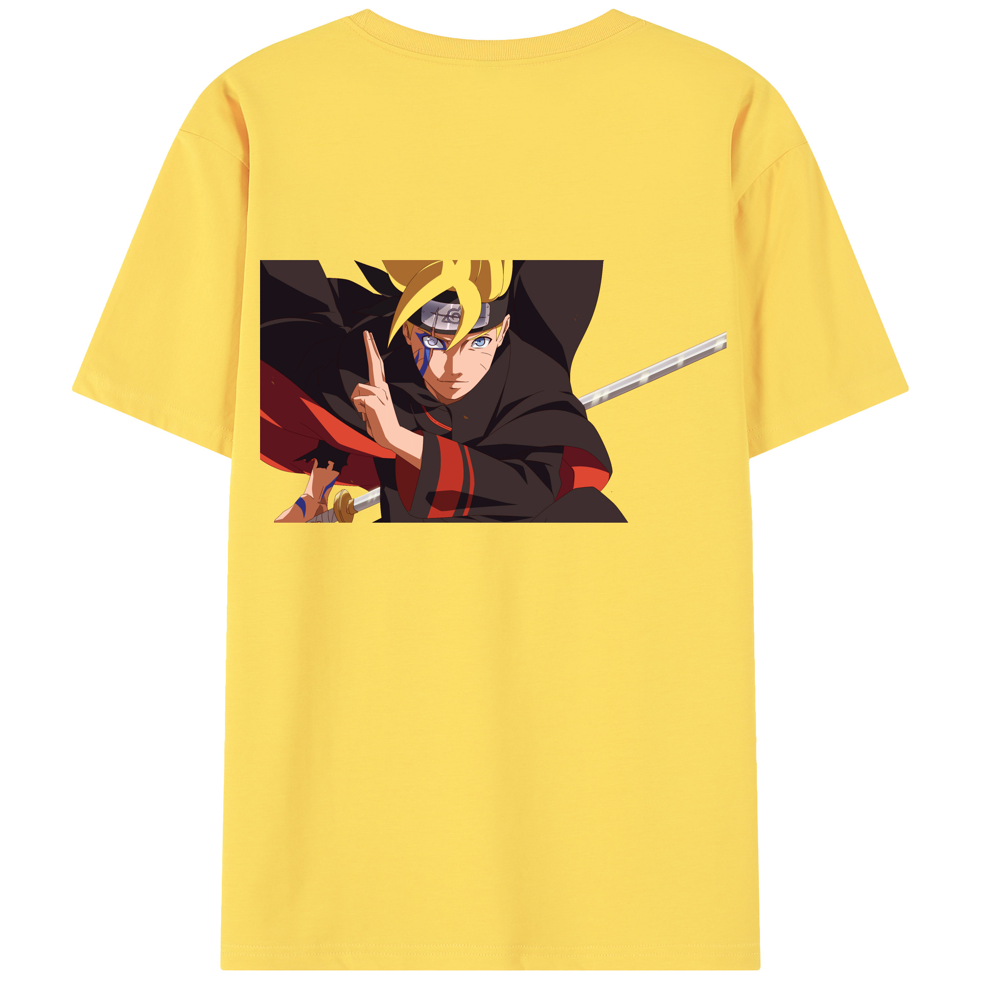 （画像用） NARUTO -ナルト- うずまき ボルト Uzumaki Boruto 綿100％半袖Tシャツ（背面プリント）