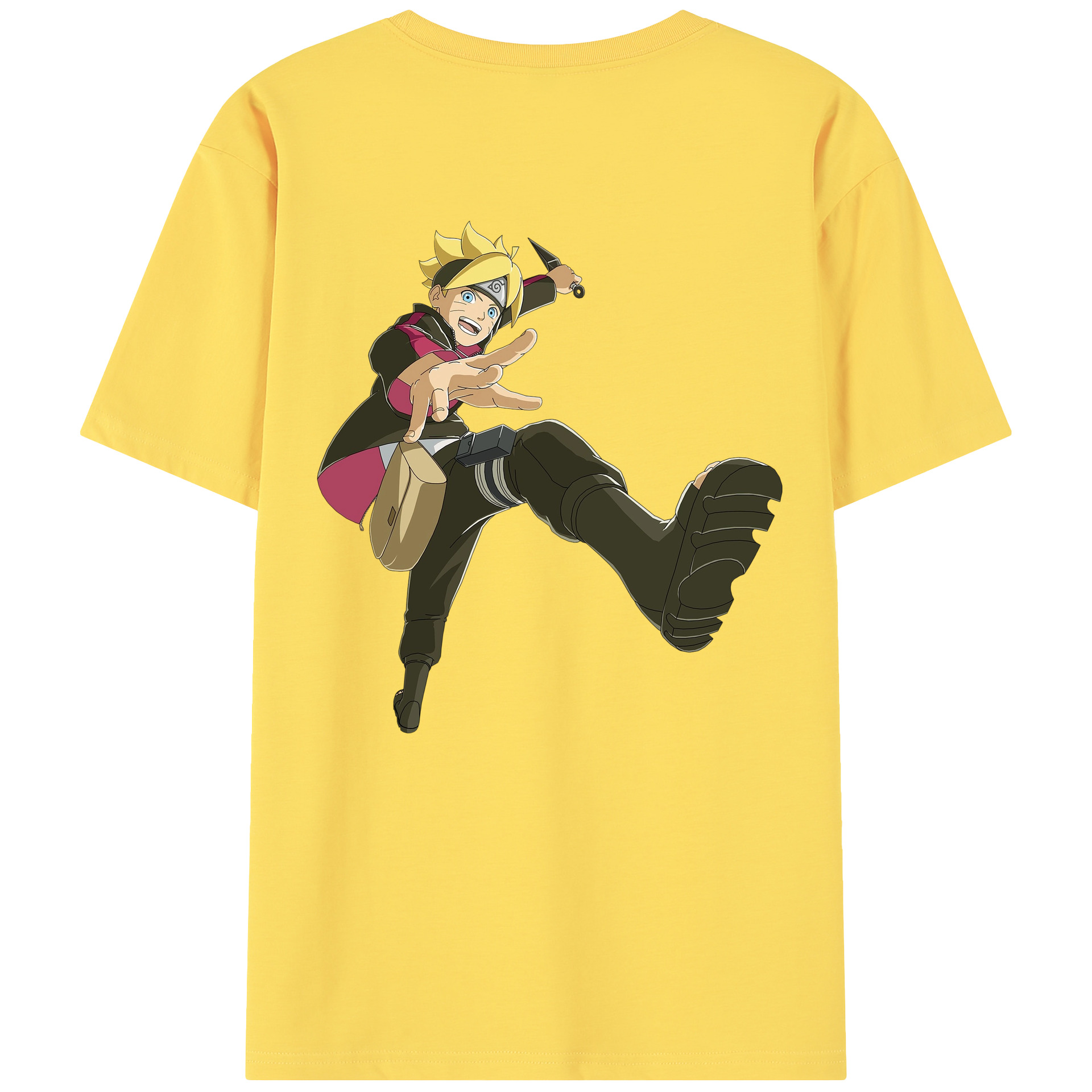 （画像用） NARUTO -ナルト- うずまき ボルト Uzumaki Boruto 綿100％半袖Tシャツ（背面プリント）