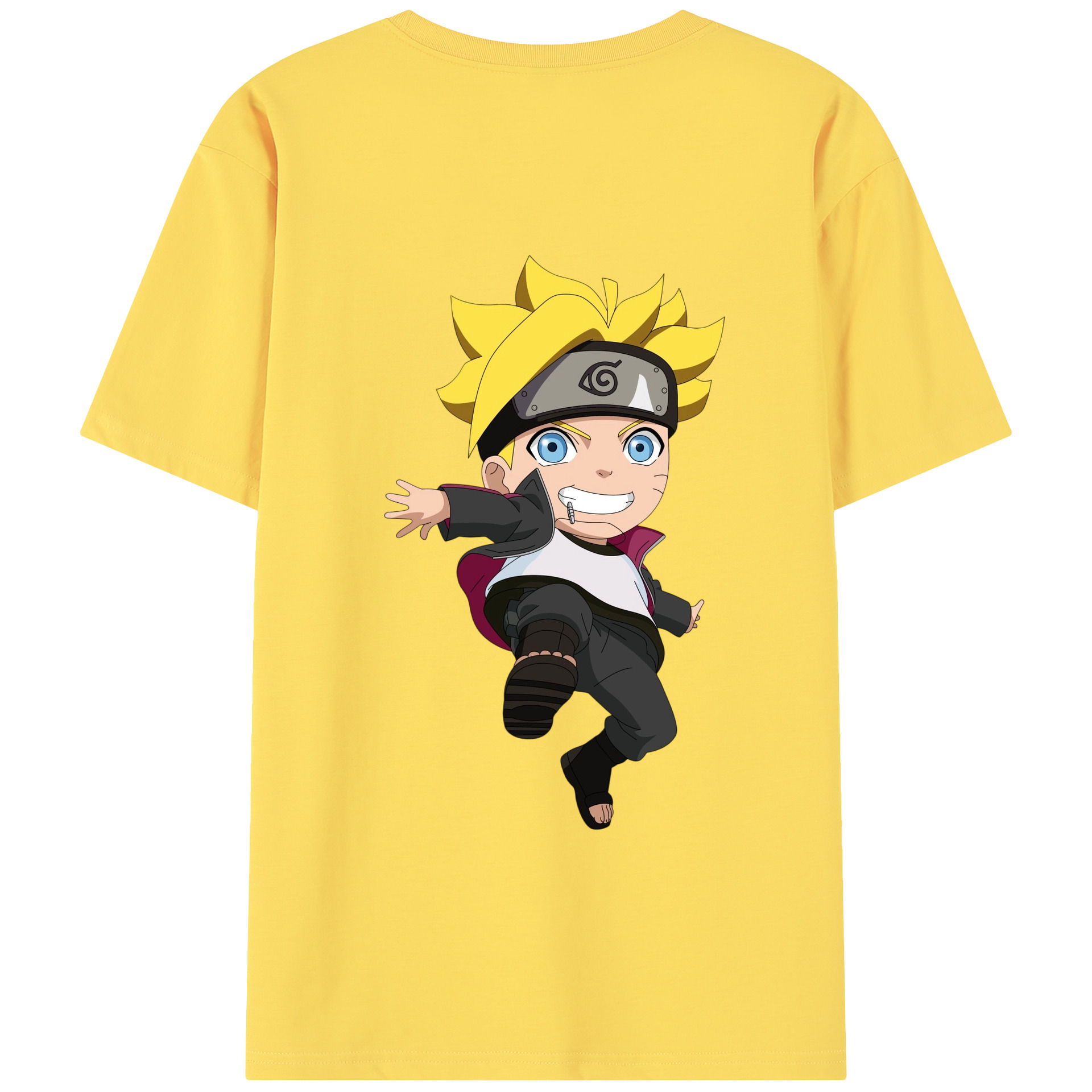（画像用） NARUTO -ナルト- うずまき ボルト Uzumaki Boruto 綿100％半袖Tシャツ（背面プリント）