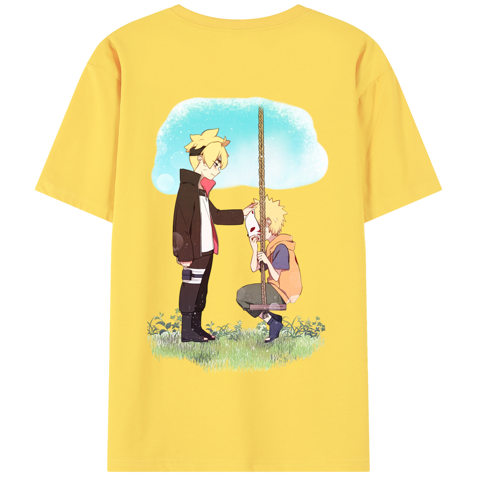 （画像用） NARUTO -ナルト- うずまき ボルト Uzumaki Boruto 綿100％半袖Tシャツ（背面プリント）