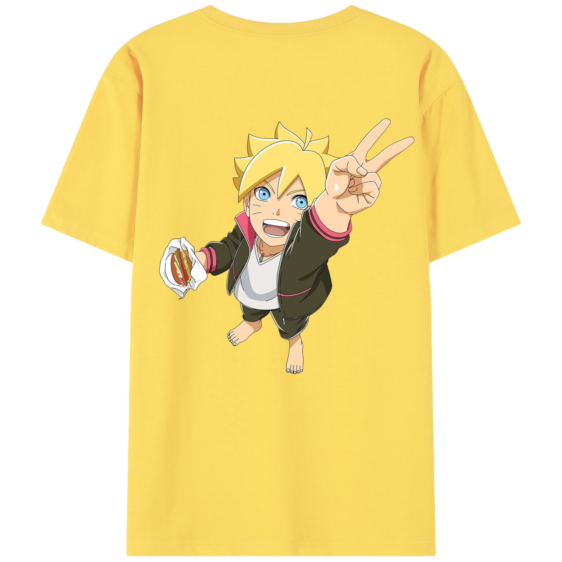 （画像用） NARUTO -ナルト- うずまき ボルト Uzumaki Boruto 綿100％半袖Tシャツ（背面プリント）