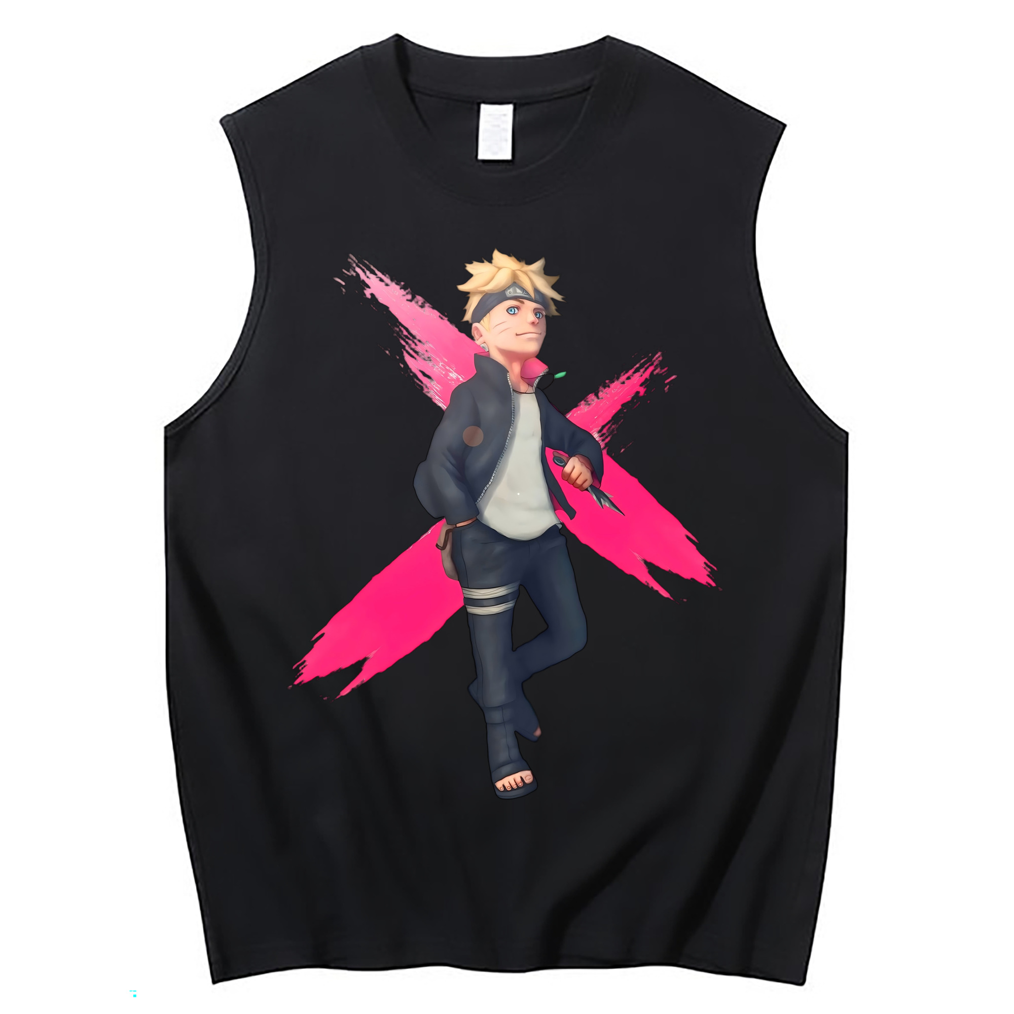（画像用） NARUTO -ナルト- うずまき ボルト Uzumaki Boruto コットン100％タンクトップ（フロントプリント）