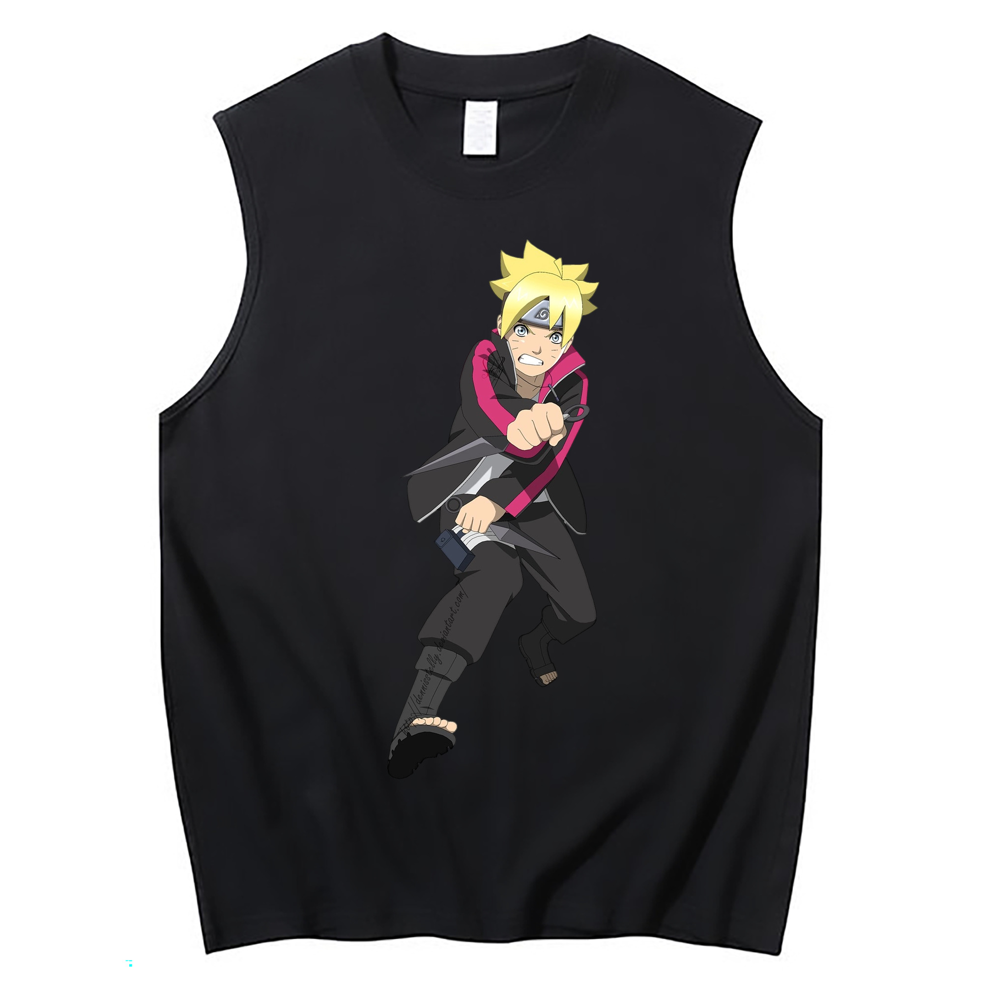 （画像用） NARUTO -ナルト- うずまき ボルト Uzumaki Boruto コットン100％タンクトップ（フロントプリント）