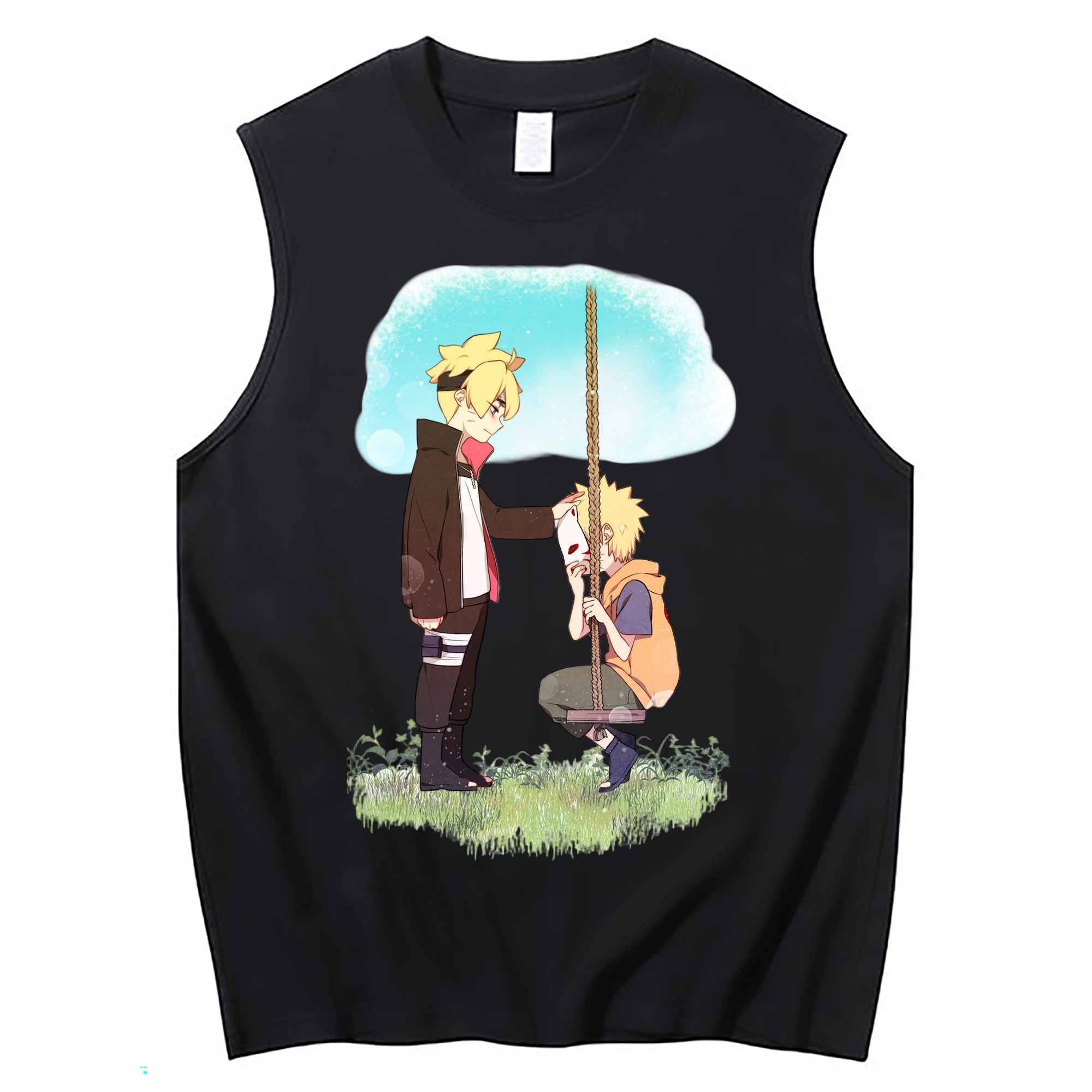 （画像用） NARUTO -ナルト- うずまき ボルト Uzumaki Boruto コットン100％タンクトップ（フロントプリント）