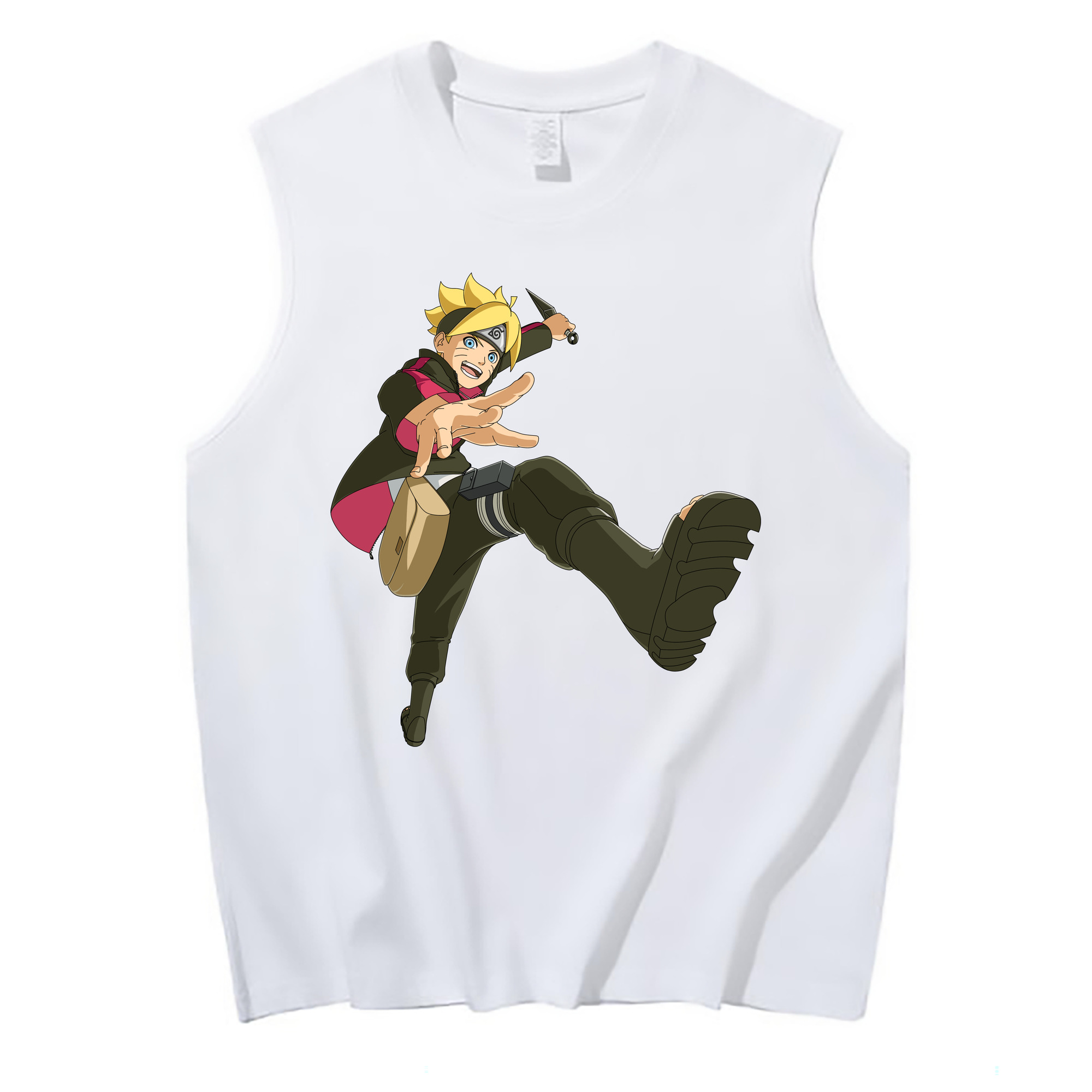 （画像用） NARUTO -ナルト- うずまき ボルト Uzumaki Boruto コットン100％タンクトップ（フロントプリント）