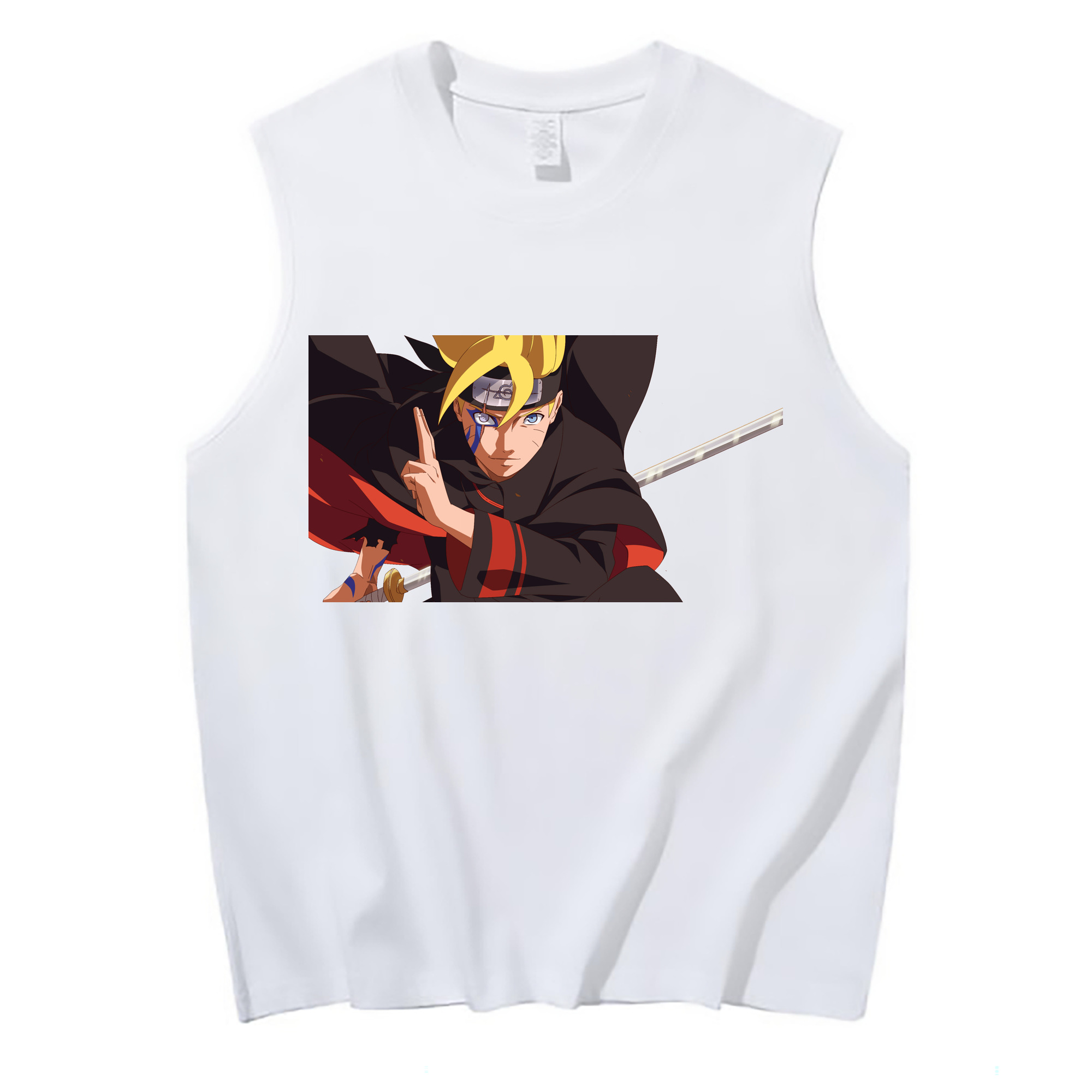 （画像用） NARUTO -ナルト- うずまき ボルト Uzumaki Boruto コットン100％タンクトップ（フロントプリント）