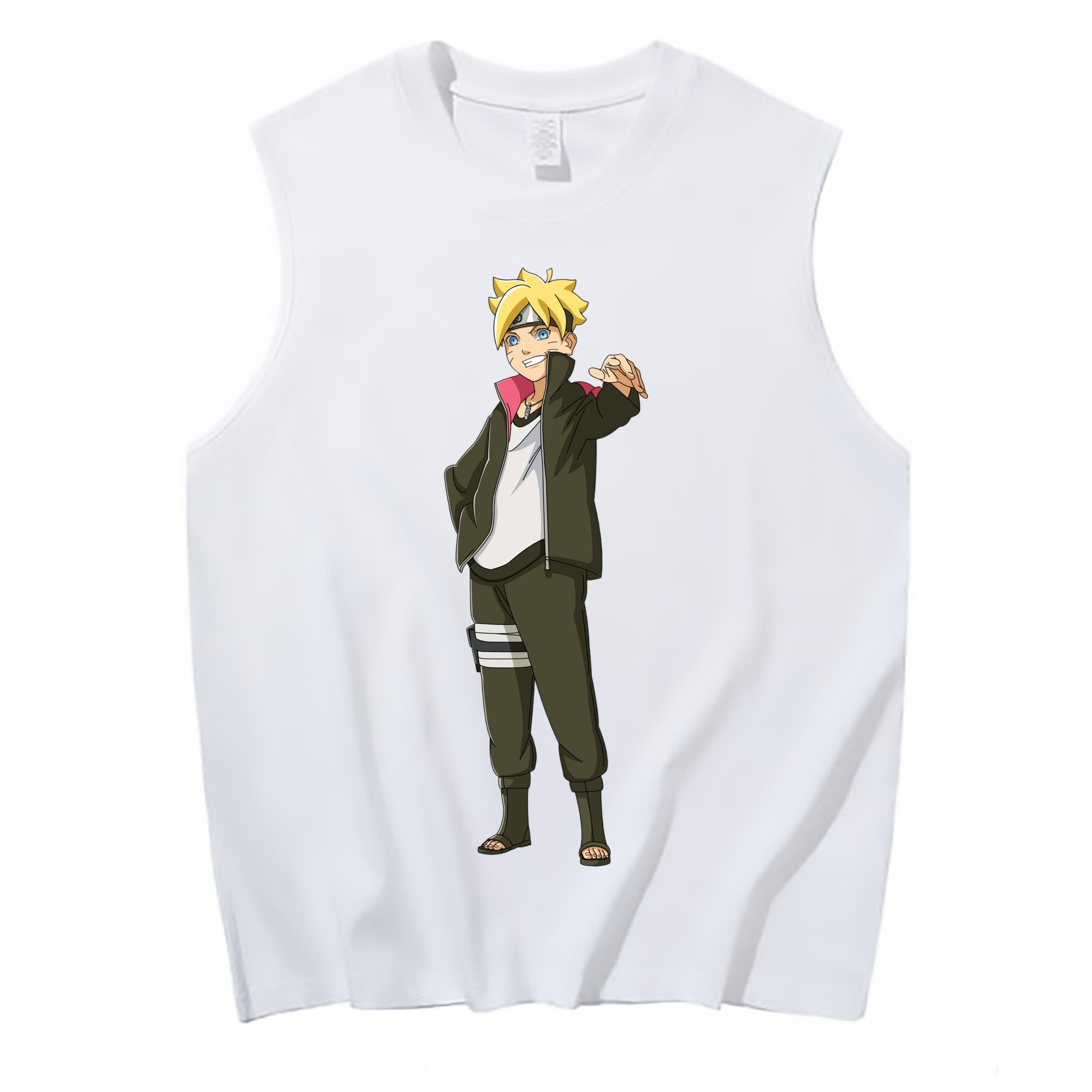 （画像用） NARUTO -ナルト- うずまき ボルト Uzumaki Boruto コットン100％タンクトップ（フロントプリント）