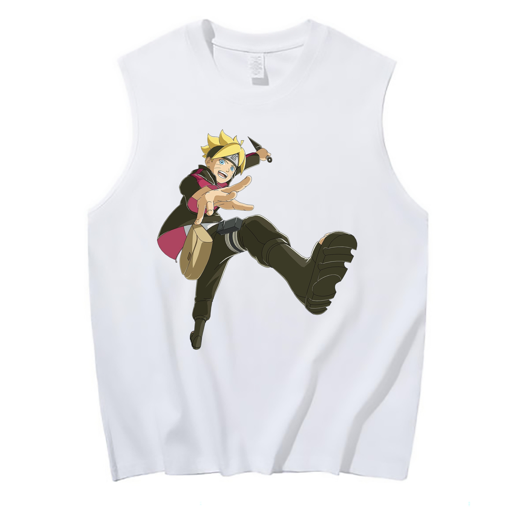 （画像用） NARUTO -ナルト- うずまき ボルト Uzumaki Boruto コットン100％タンクトップ（フロントプリント）