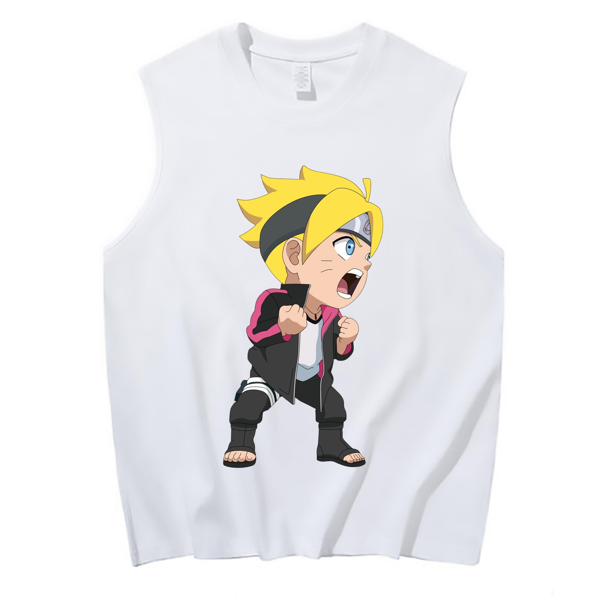 （画像用） NARUTO -ナルト- うずまき ボルト Uzumaki Boruto コットン100％タンクトップ（フロントプリント）