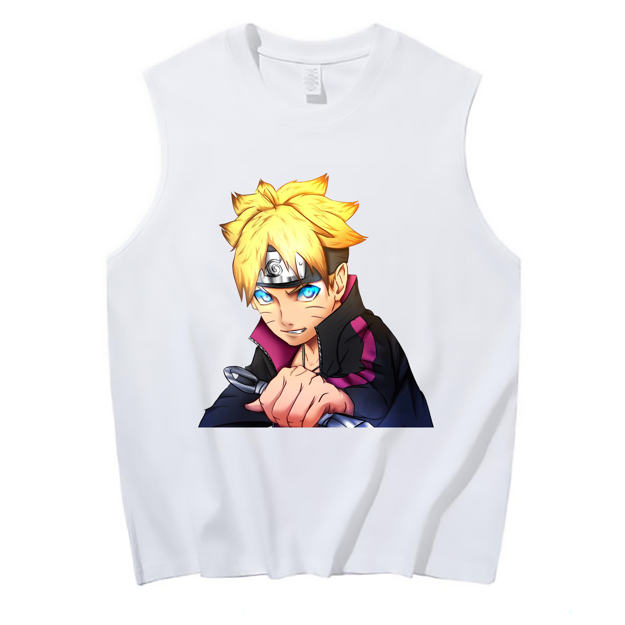 （画像用） NARUTO -ナルト- うずまき ボルト Uzumaki Boruto コットン100％タンクトップ（フロントプリント）