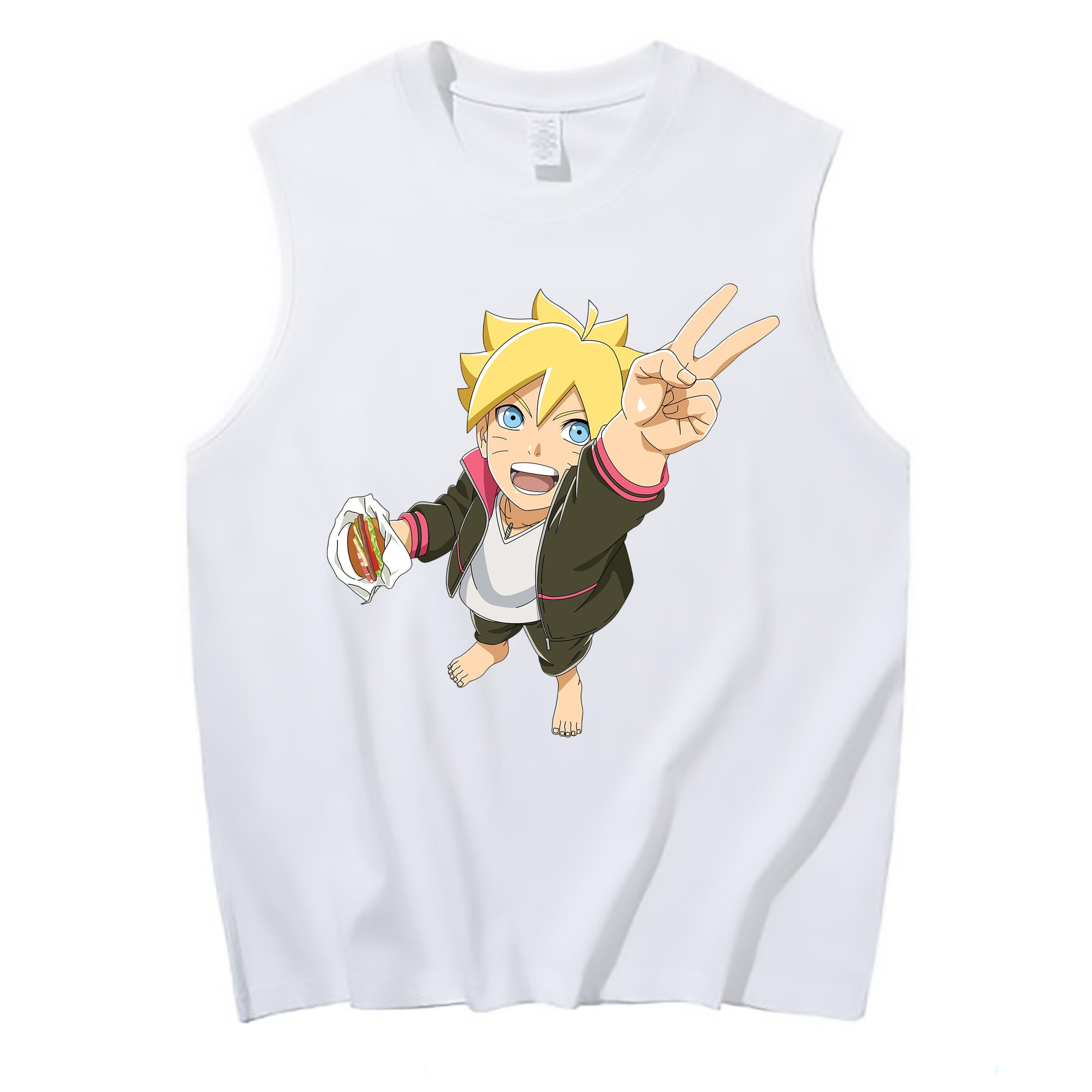 （画像用） NARUTO -ナルト- うずまき ボルト Uzumaki Boruto コットン100％タンクトップ（フロントプリント）