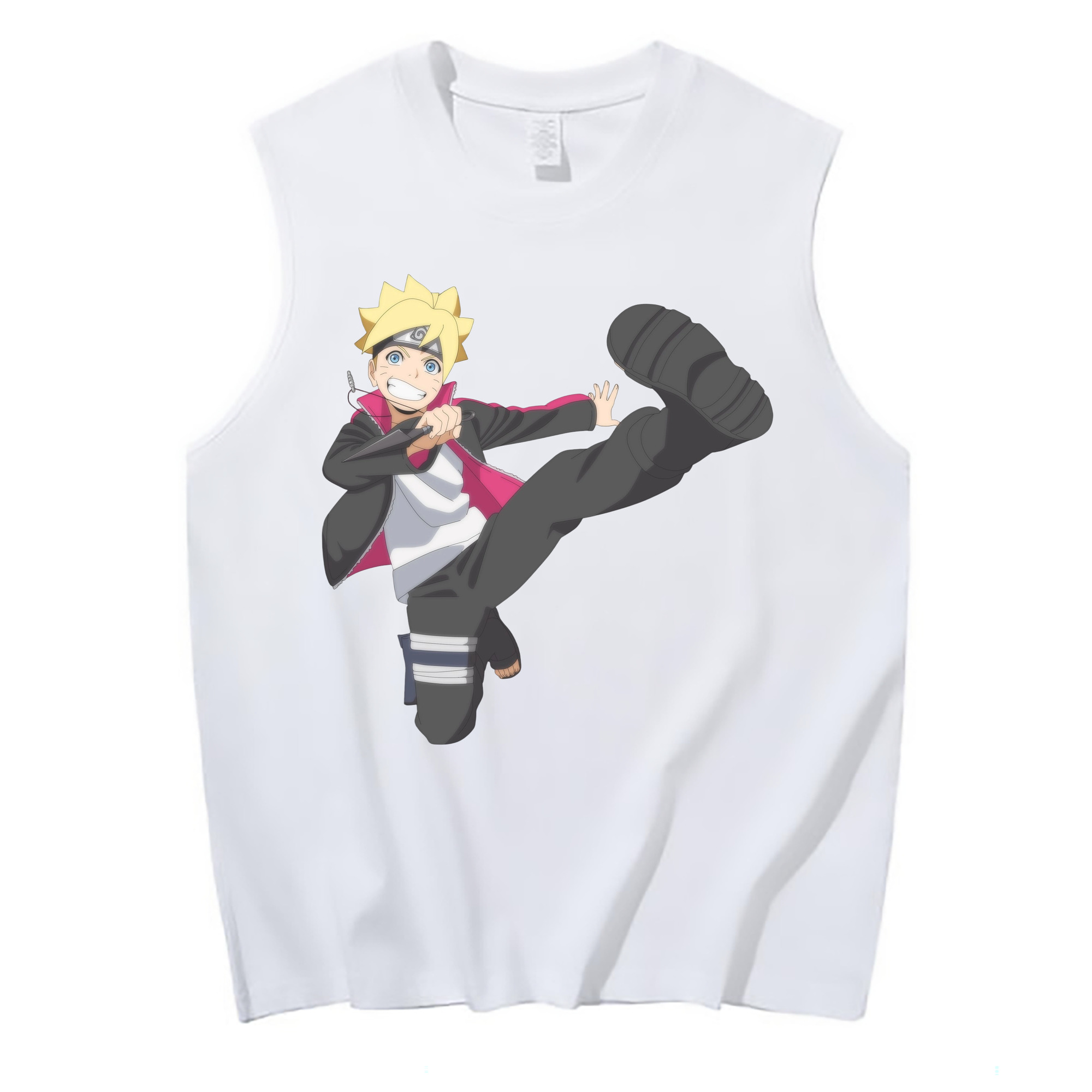 （画像用） NARUTO -ナルト- うずまき ボルト Uzumaki Boruto コットン100％タンクトップ（フロントプリント）