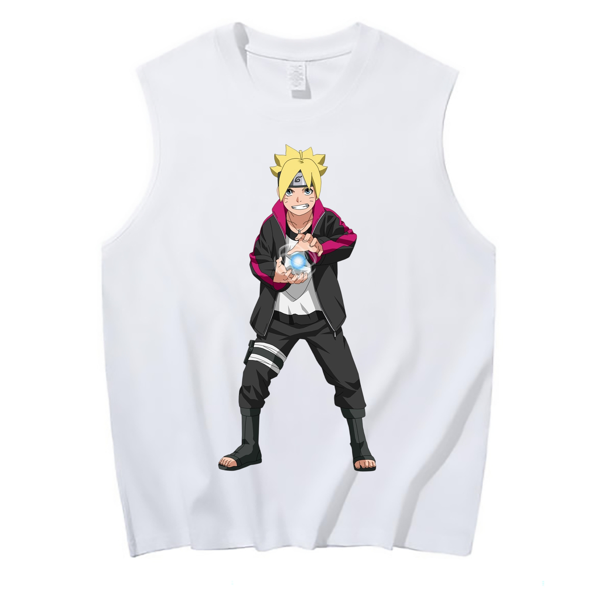 （画像用） NARUTO -ナルト- うずまき ボルト Uzumaki Boruto コットン100％タンクトップ（フロントプリント）