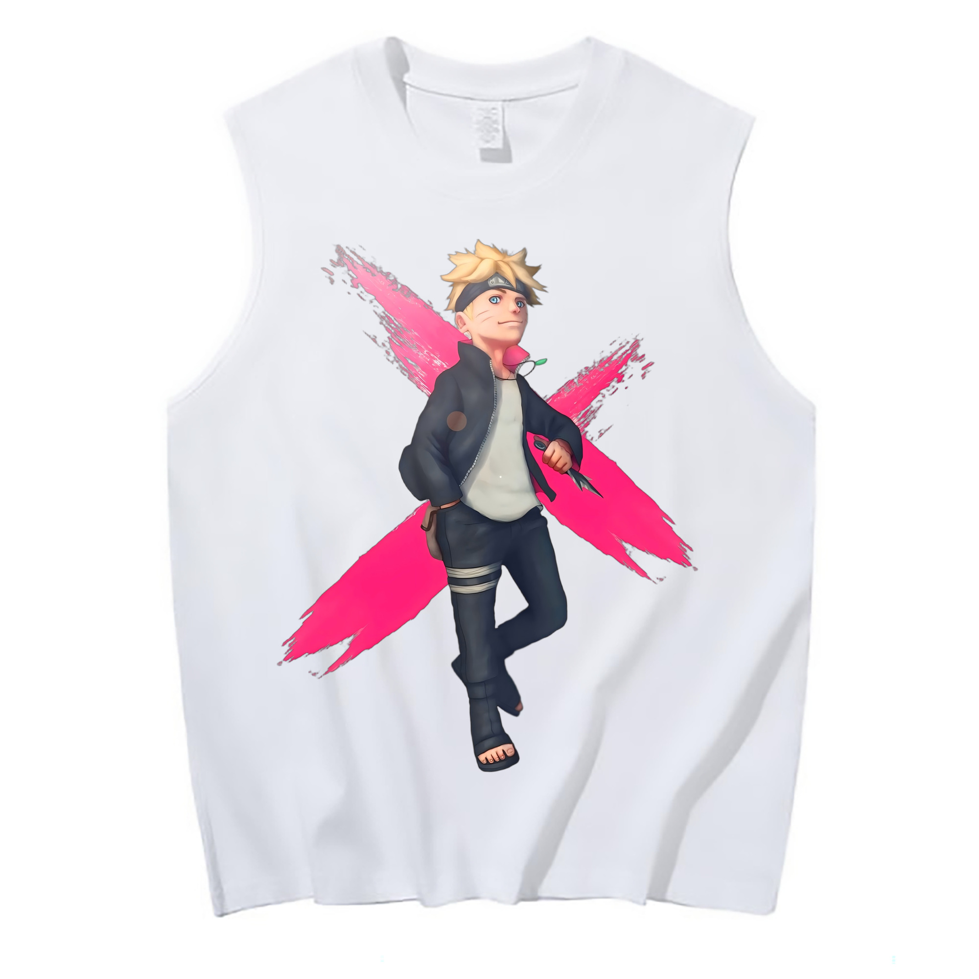 （画像用） NARUTO -ナルト- うずまき ボルト Uzumaki Boruto コットン100％タンクトップ（フロントプリント）