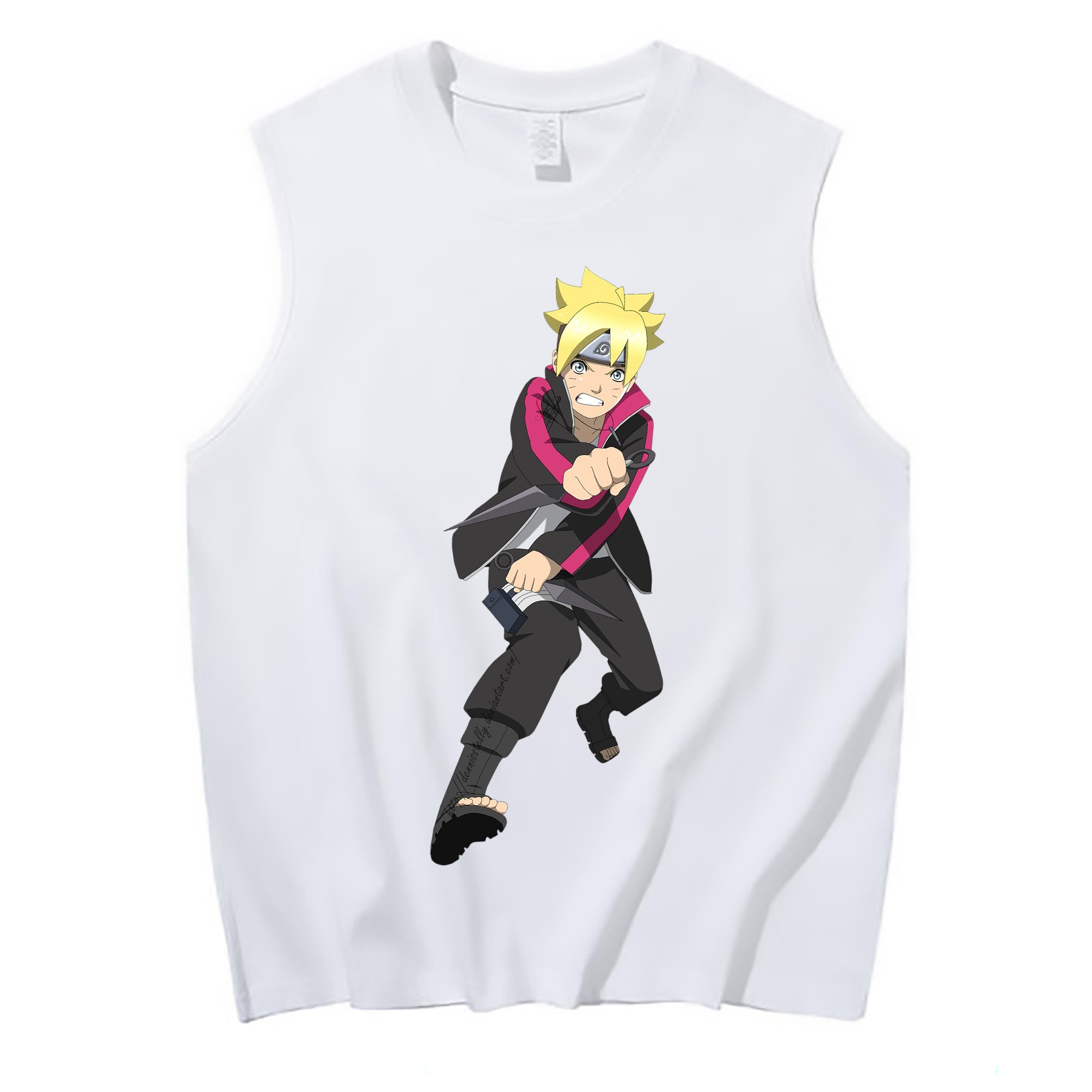 （画像用） NARUTO -ナルト- うずまき ボルト Uzumaki Boruto コットン100％タンクトップ（フロントプリント）