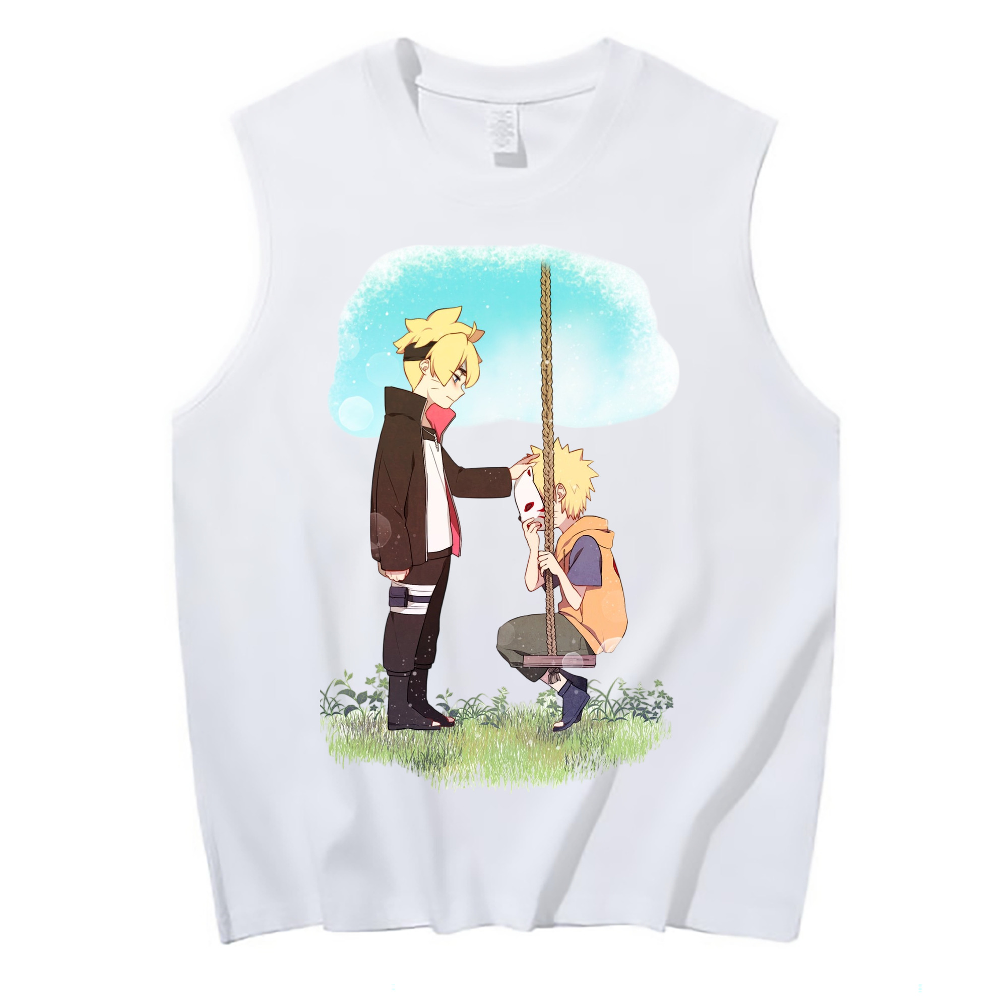 （画像用） NARUTO -ナルト- うずまき ボルト Uzumaki Boruto コットン100％タンクトップ（フロントプリント）