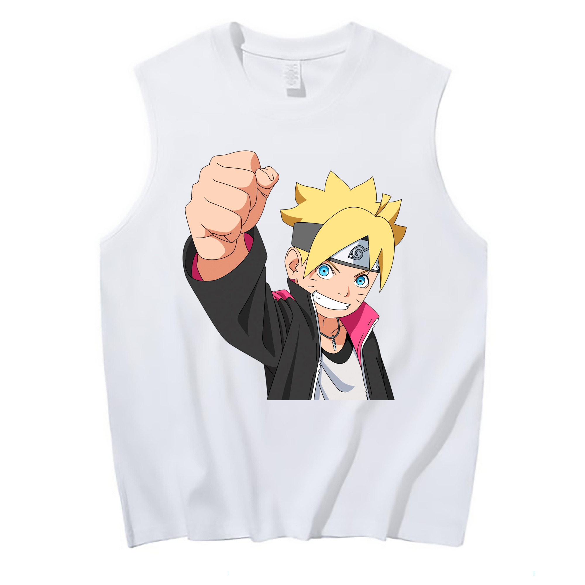 （画像用） NARUTO -ナルト- うずまき ボルト Uzumaki Boruto コットン100％タンクトップ（フロントプリント）