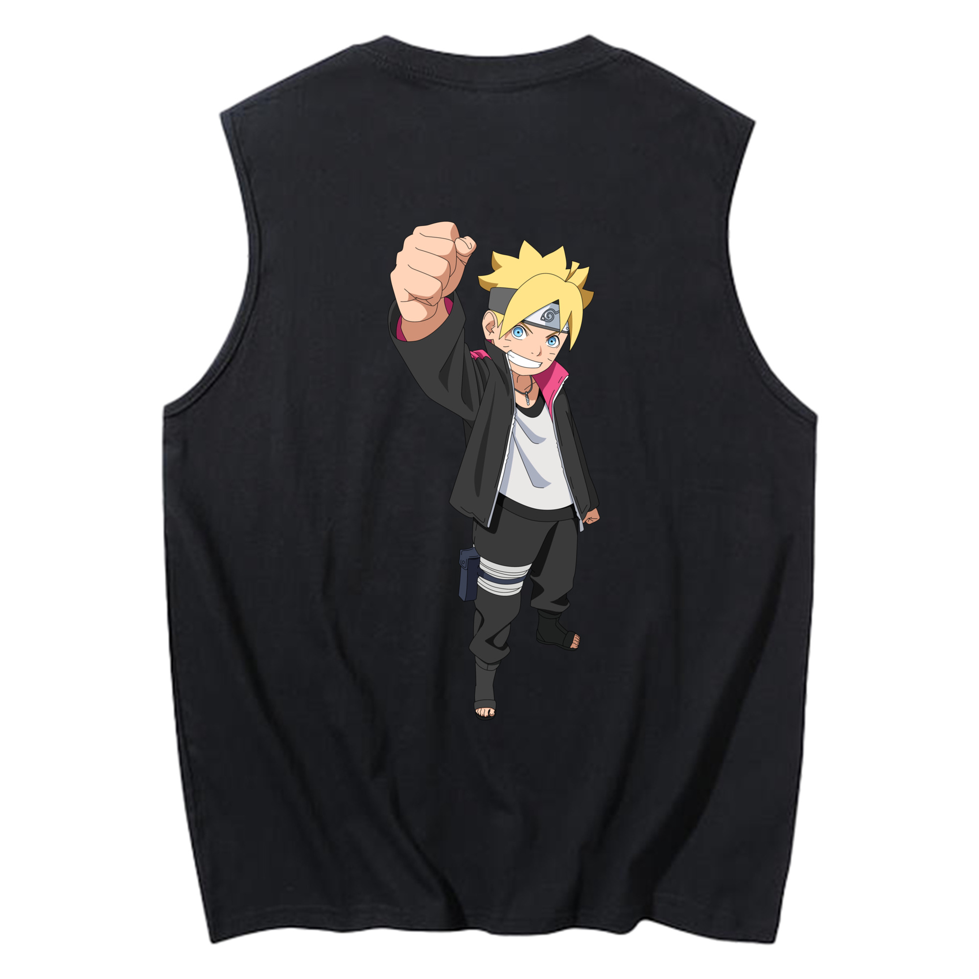 （画像用） NARUTO -ナルト- うずまき ボルト Uzumaki Boruto コットン100％タンクトップ（背面プリント）
