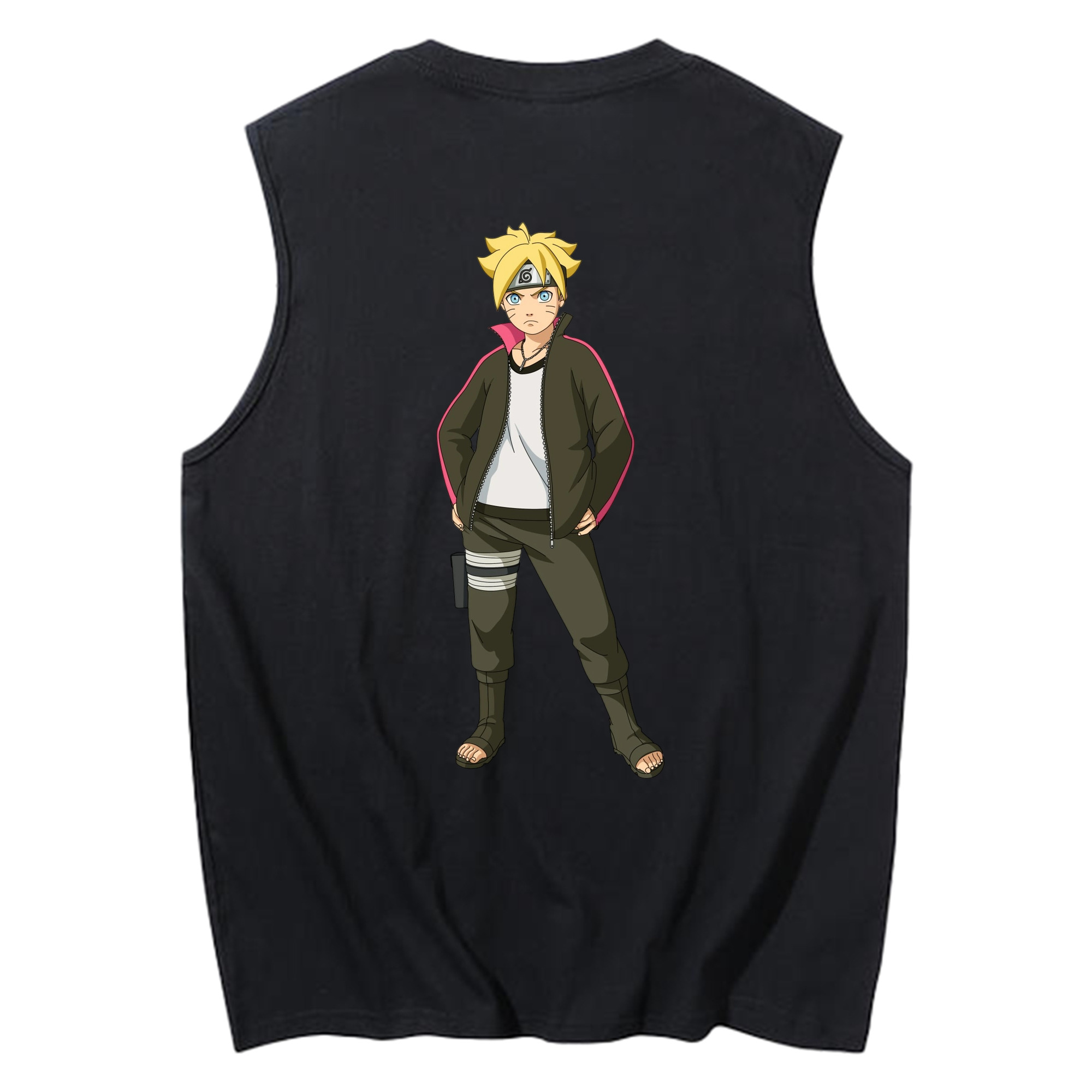 （画像用） NARUTO -ナルト- うずまき ボルト Uzumaki Boruto コットン100％タンクトップ（背面プリント）