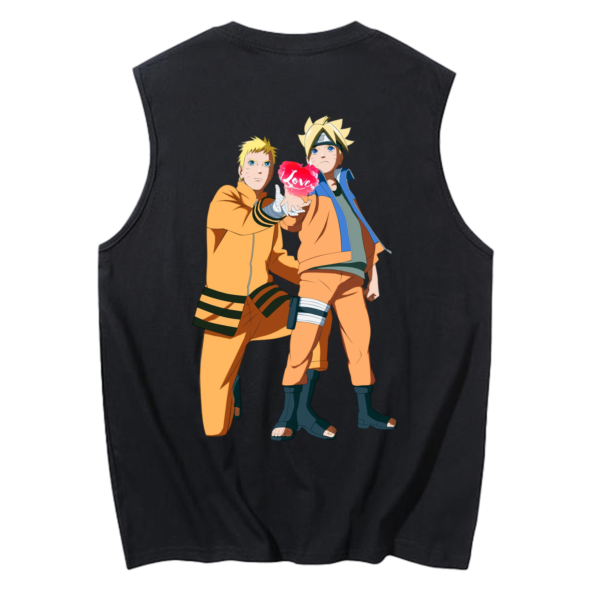（画像用） NARUTO -ナルト- うずまき ボルト Uzumaki Boruto コットン100％タンクトップ（背面プリント）