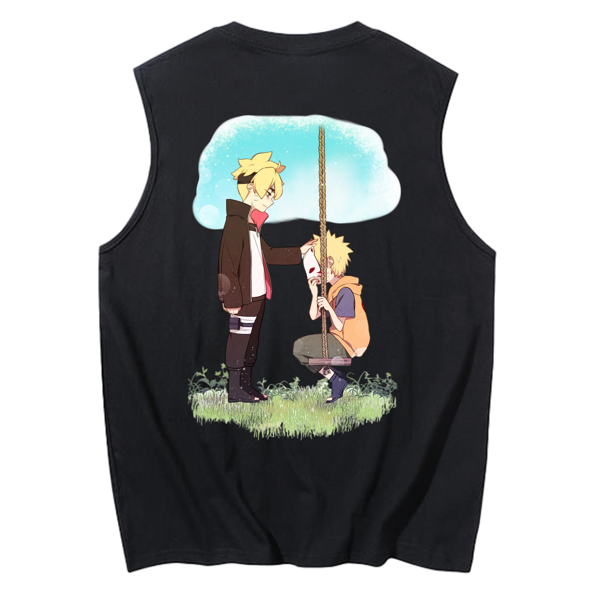 （画像用） NARUTO -ナルト- うずまき ボルト Uzumaki Boruto コットン100％タンクトップ（背面プリント）