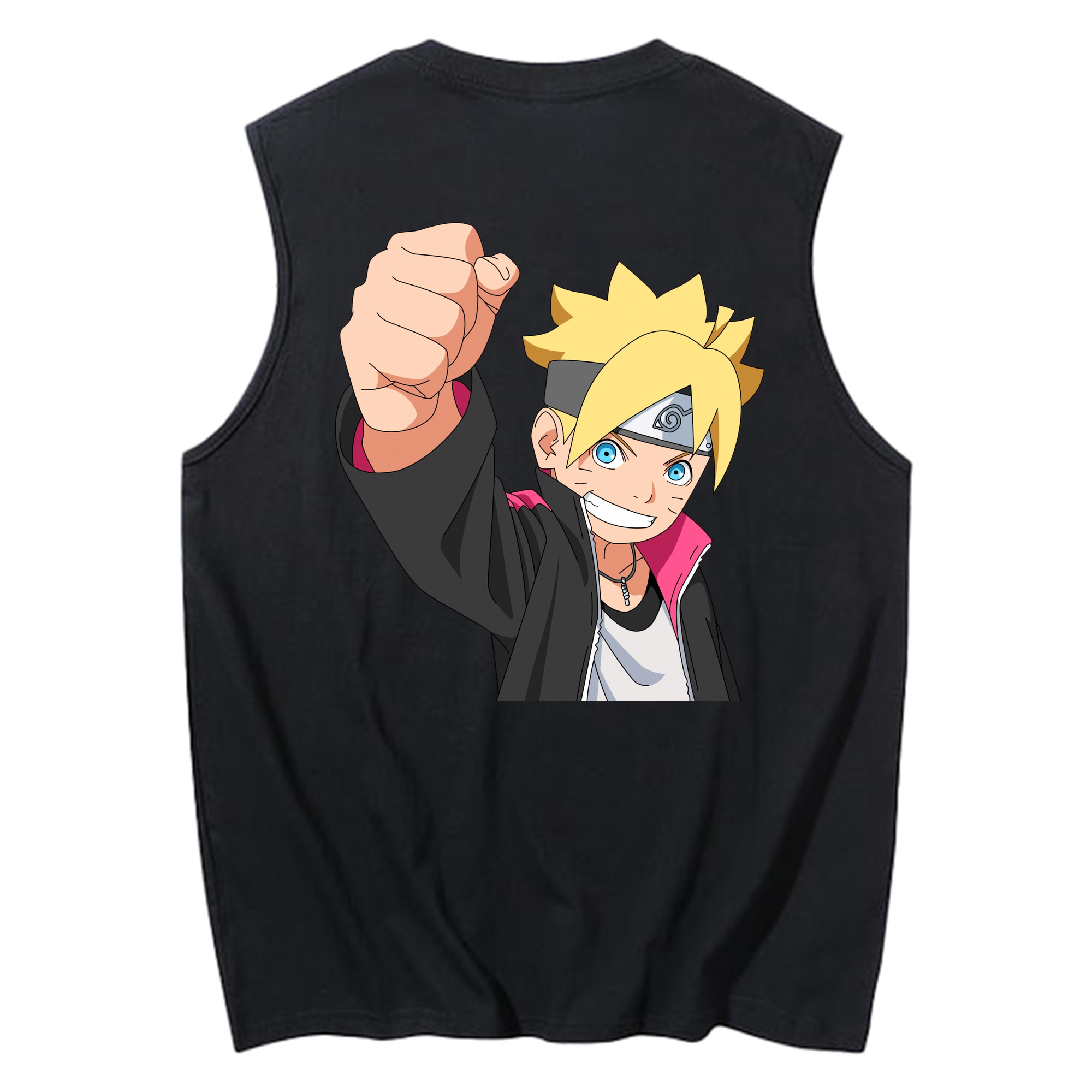 （画像用） NARUTO -ナルト- うずまき ボルト Uzumaki Boruto コットン100％タンクトップ（背面プリント）
