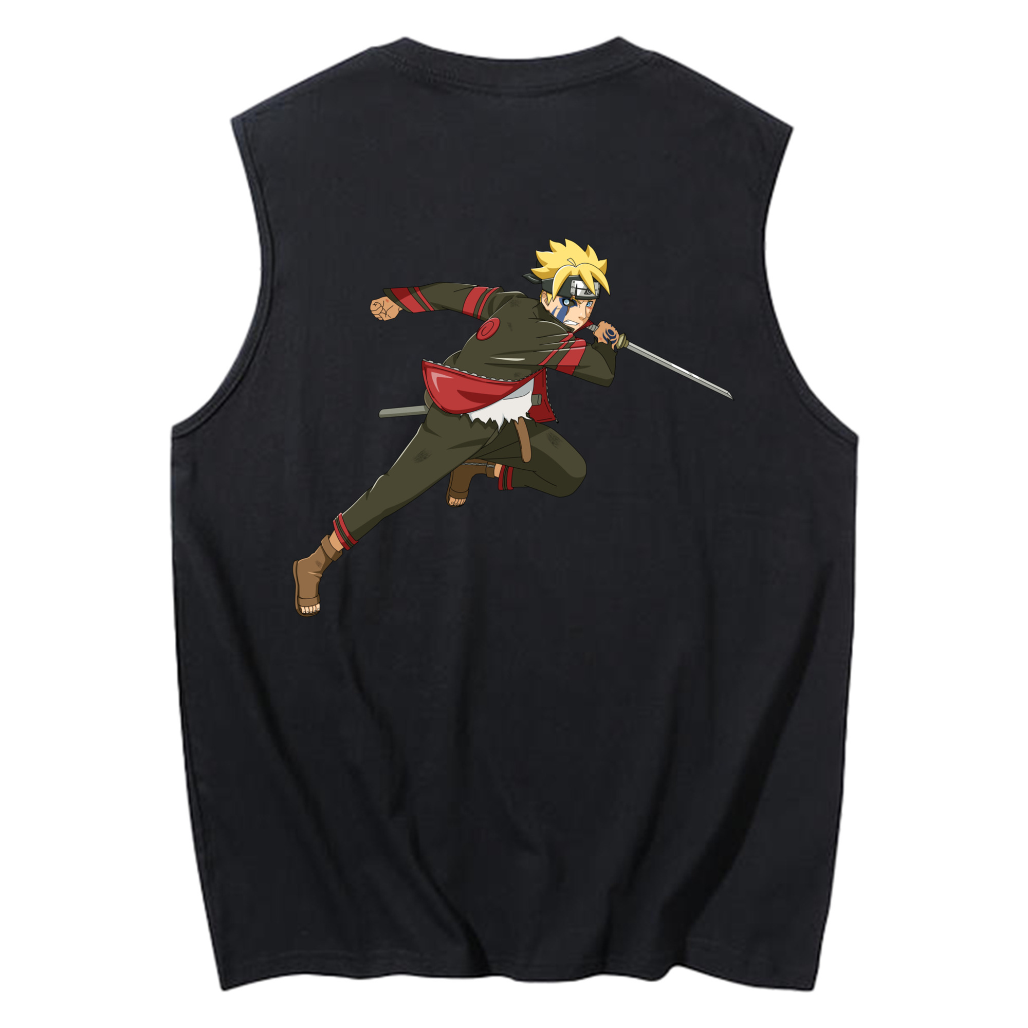 （画像用） NARUTO -ナルト- うずまき ボルト Uzumaki Boruto コットン100％タンクトップ（背面プリント）
