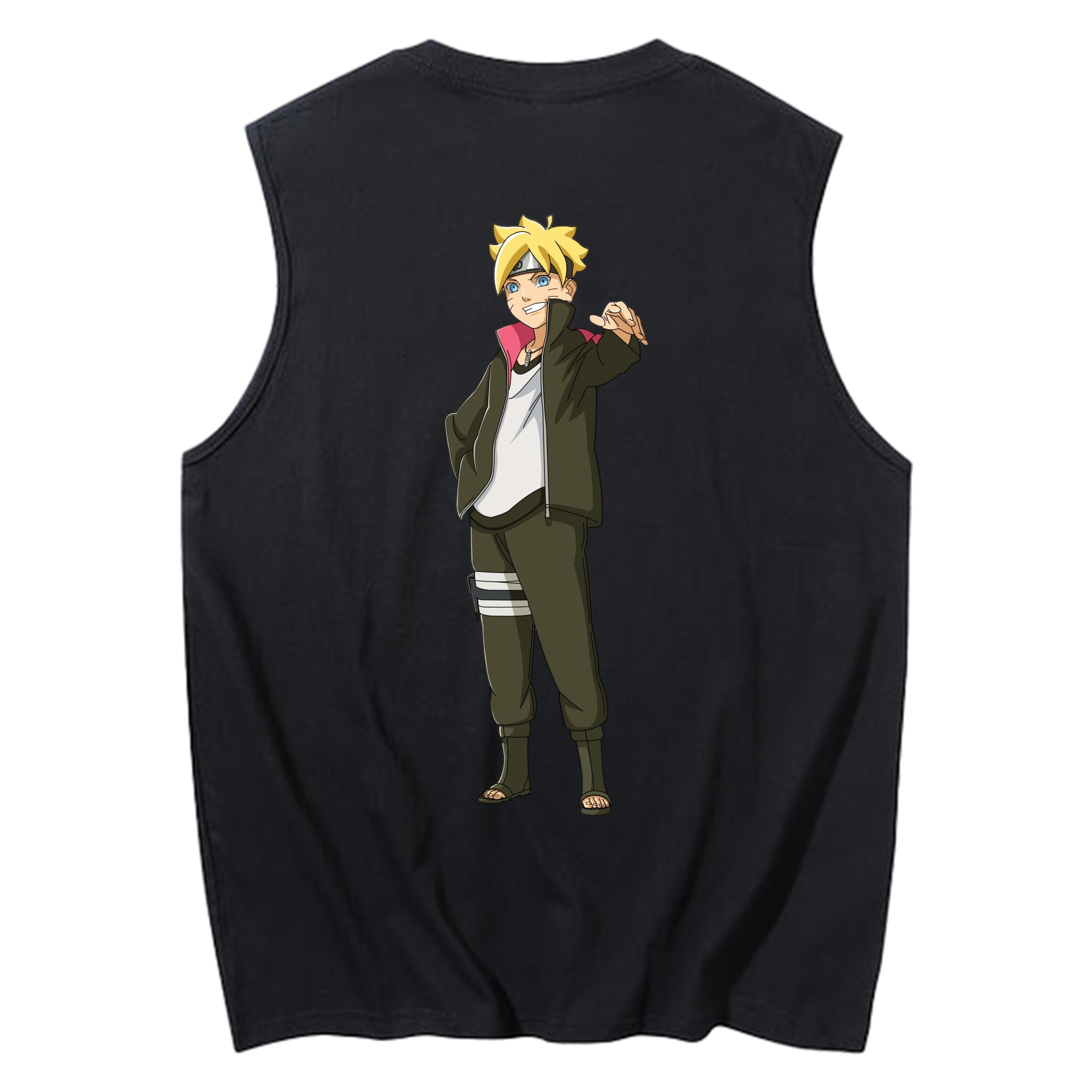 （画像用） NARUTO -ナルト- うずまき ボルト Uzumaki Boruto コットン100％タンクトップ（背面プリント）