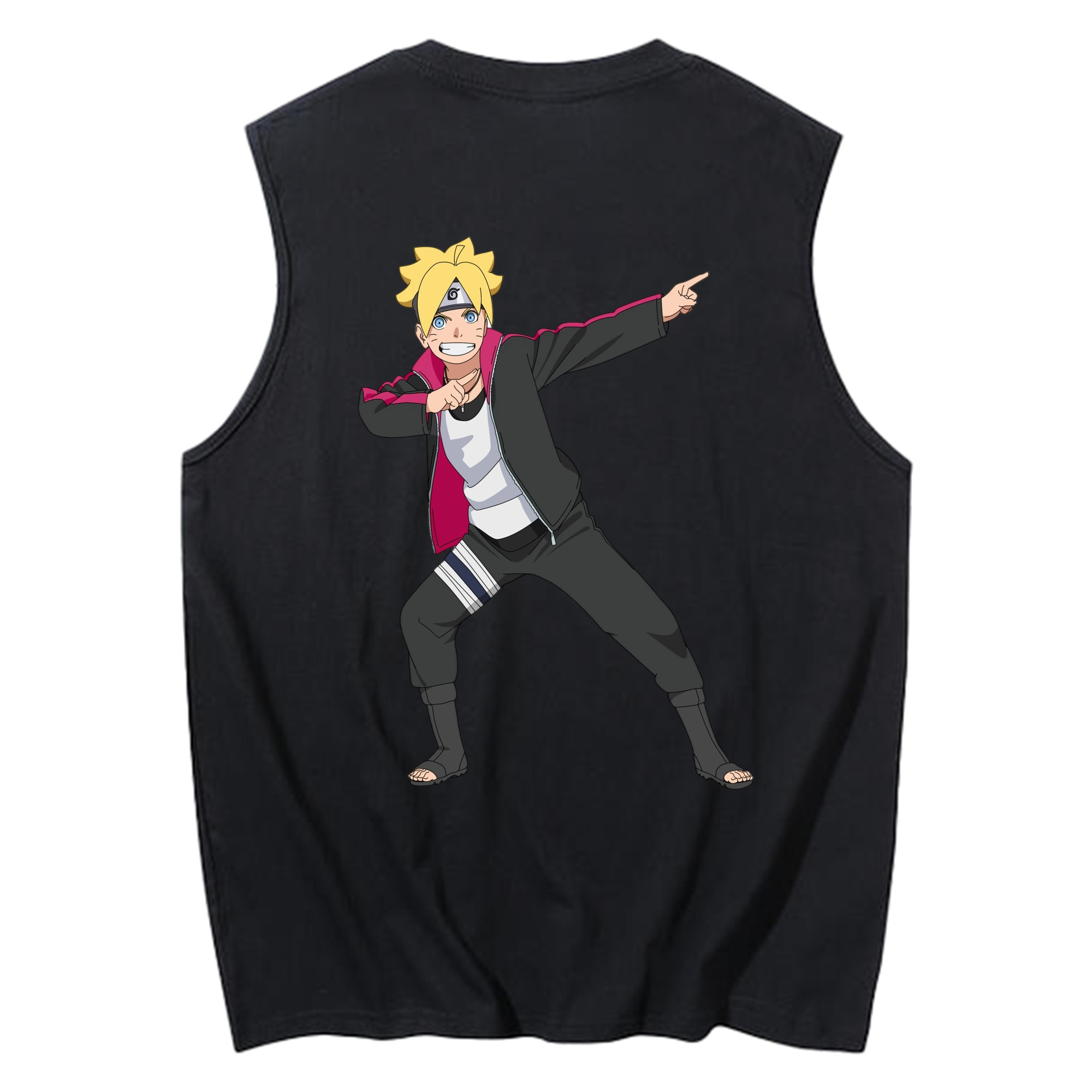 （画像用） NARUTO -ナルト- うずまき ボルト Uzumaki Boruto コットン100％タンクトップ（背面プリント）
