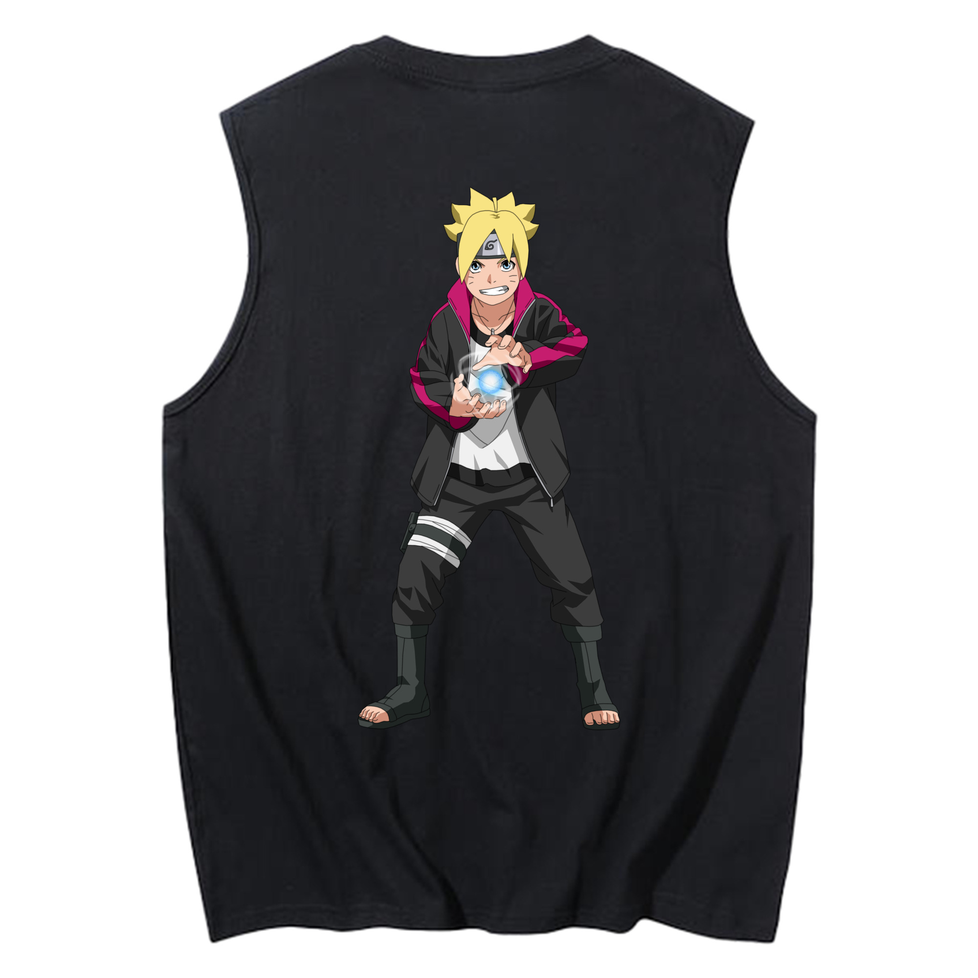 （画像用） NARUTO -ナルト- うずまき ボルト Uzumaki Boruto コットン100％タンクトップ（背面プリント）