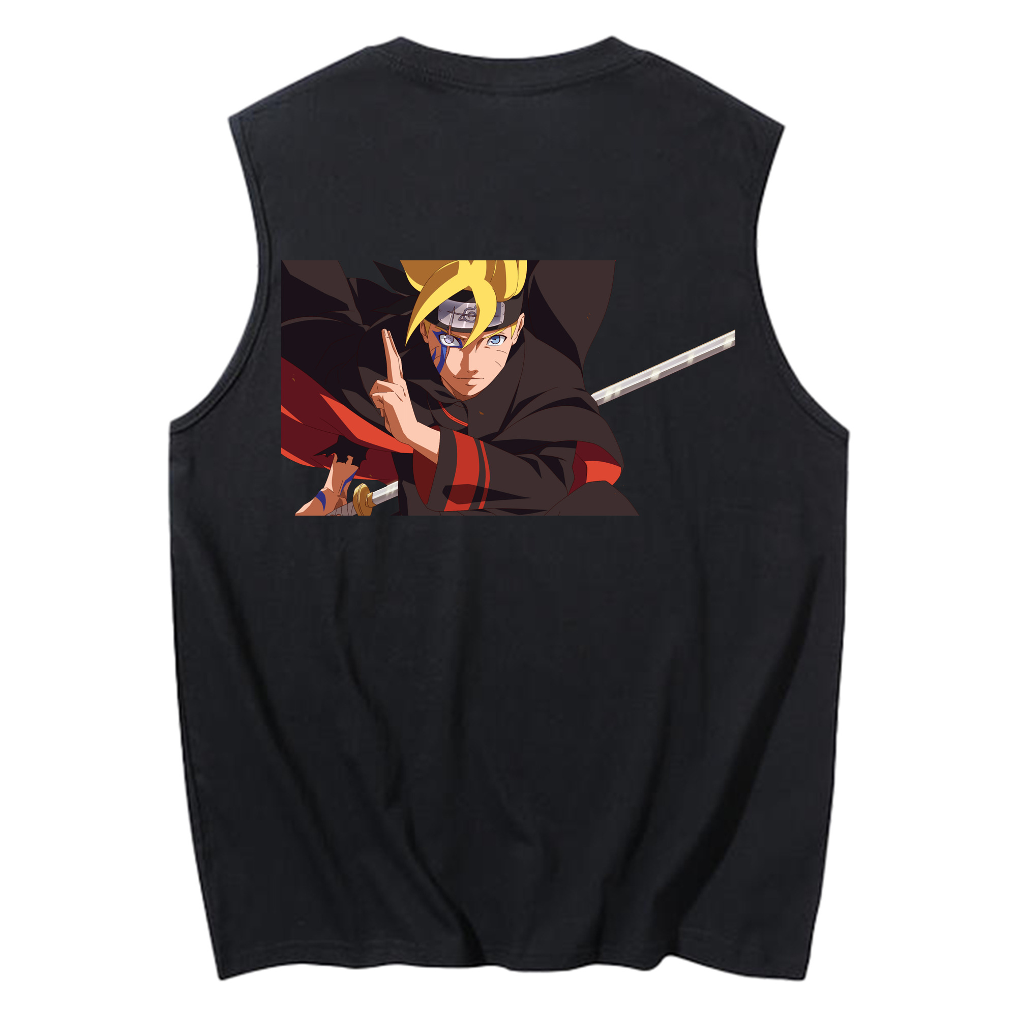 （画像用） NARUTO -ナルト- うずまき ボルト Uzumaki Boruto コットン100％タンクトップ（背面プリント）