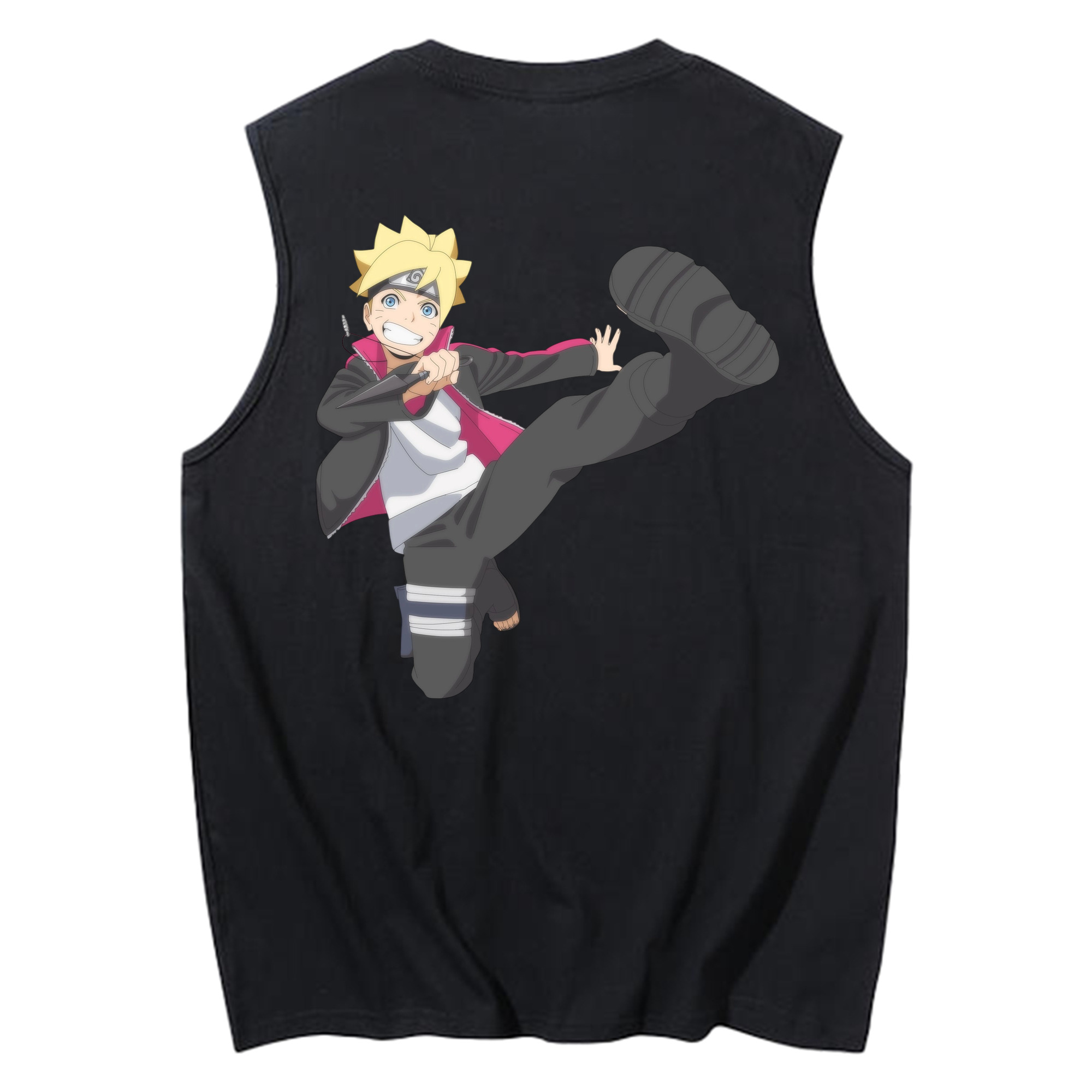 （画像用） NARUTO -ナルト- うずまき ボルト Uzumaki Boruto コットン100％タンクトップ（背面プリント）
