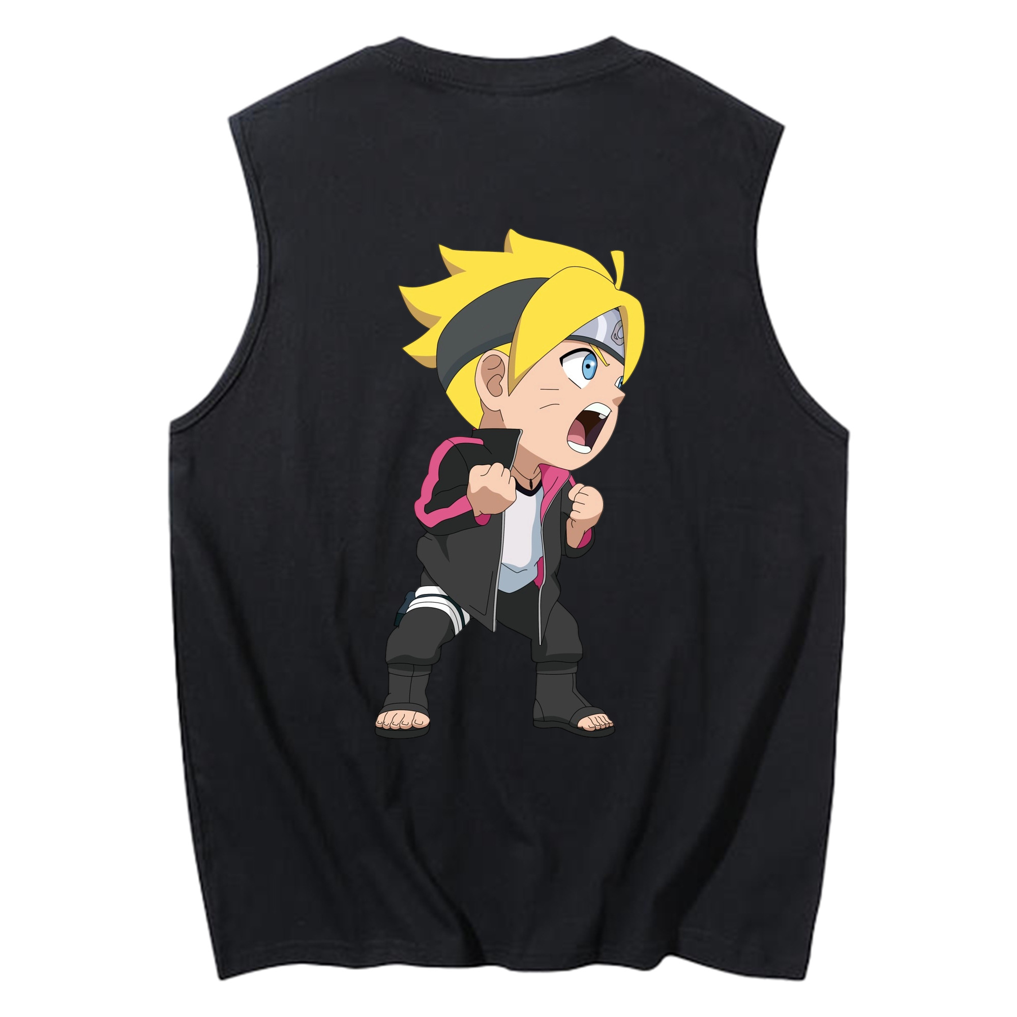 （画像用） NARUTO -ナルト- うずまき ボルト Uzumaki Boruto コットン100％タンクトップ（背面プリント）