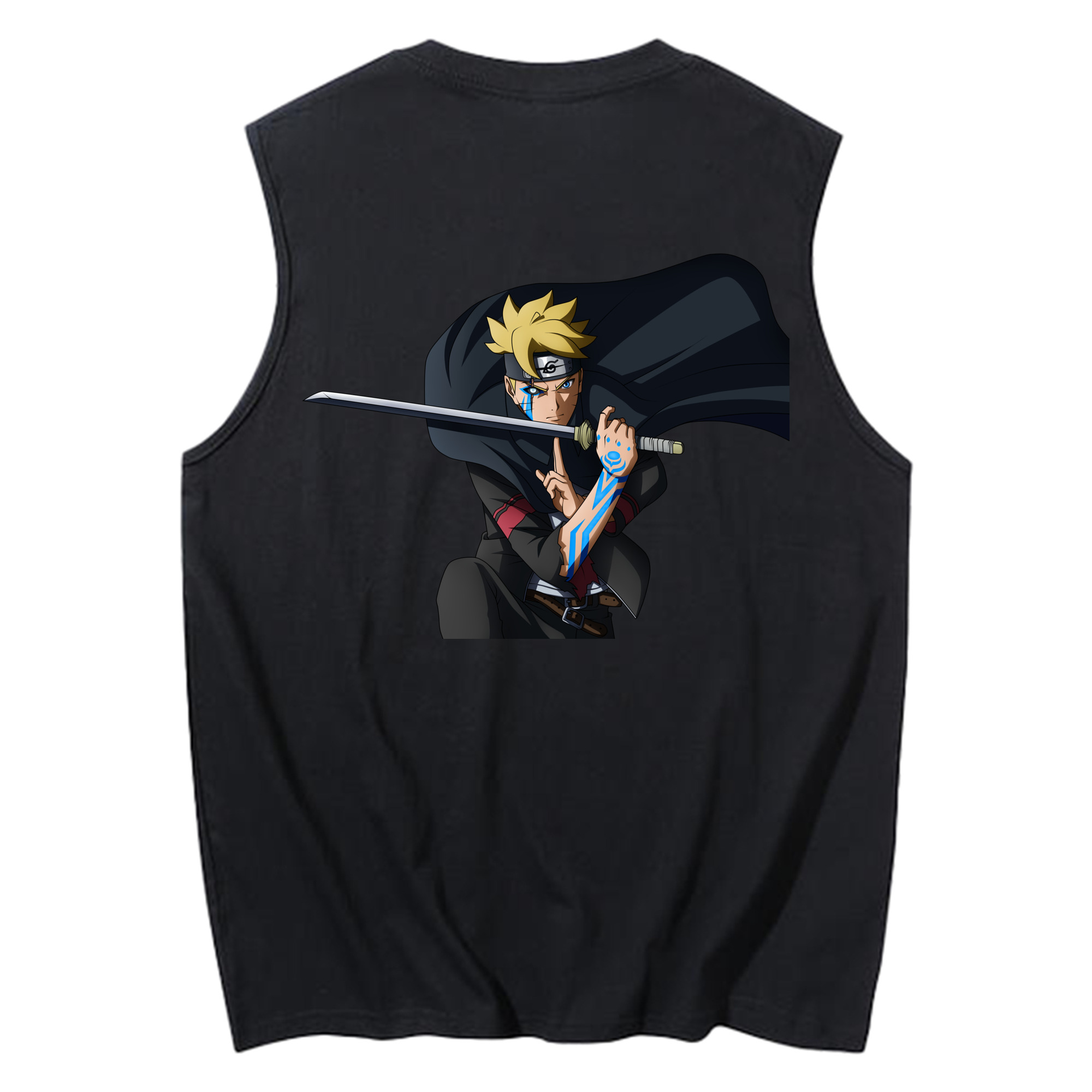 （画像用） NARUTO -ナルト- うずまき ボルト Uzumaki Boruto コットン100％タンクトップ（背面プリント）