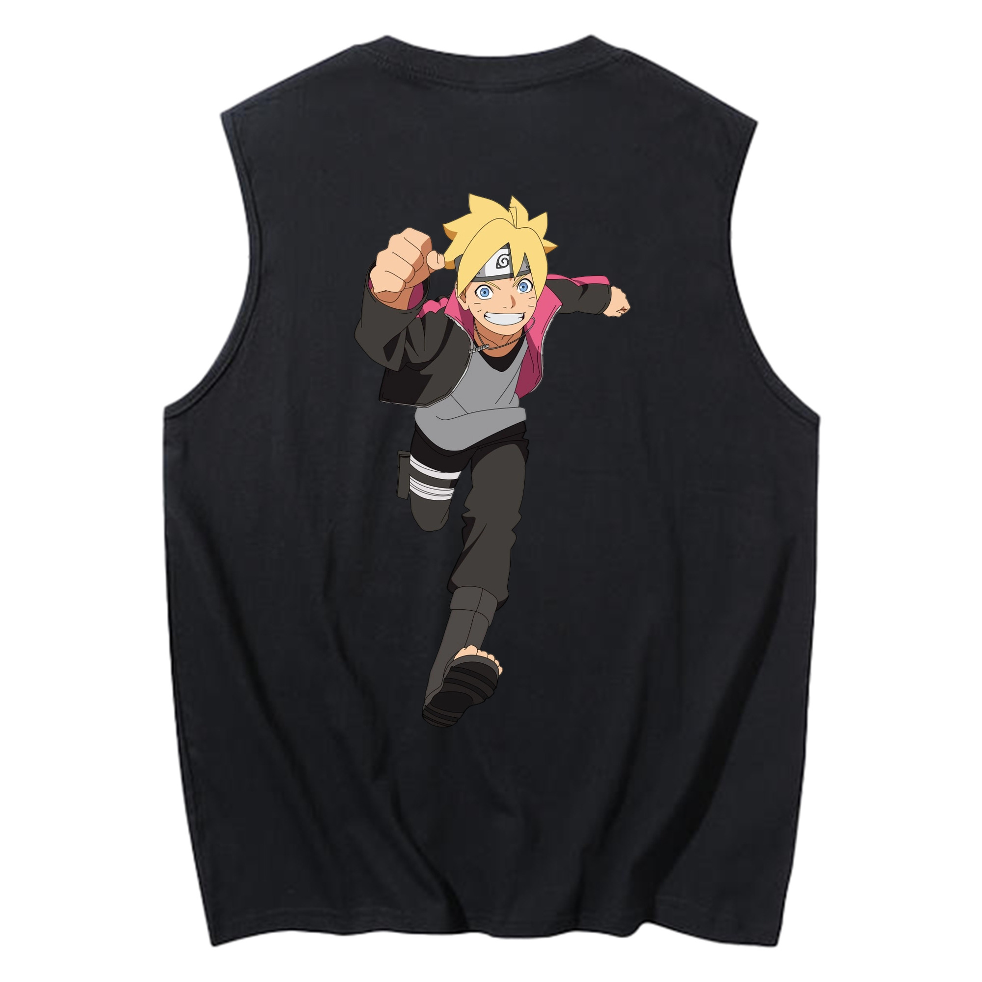 （画像用） NARUTO -ナルト- うずまき ボルト Uzumaki Boruto コットン100％タンクトップ（背面プリント）