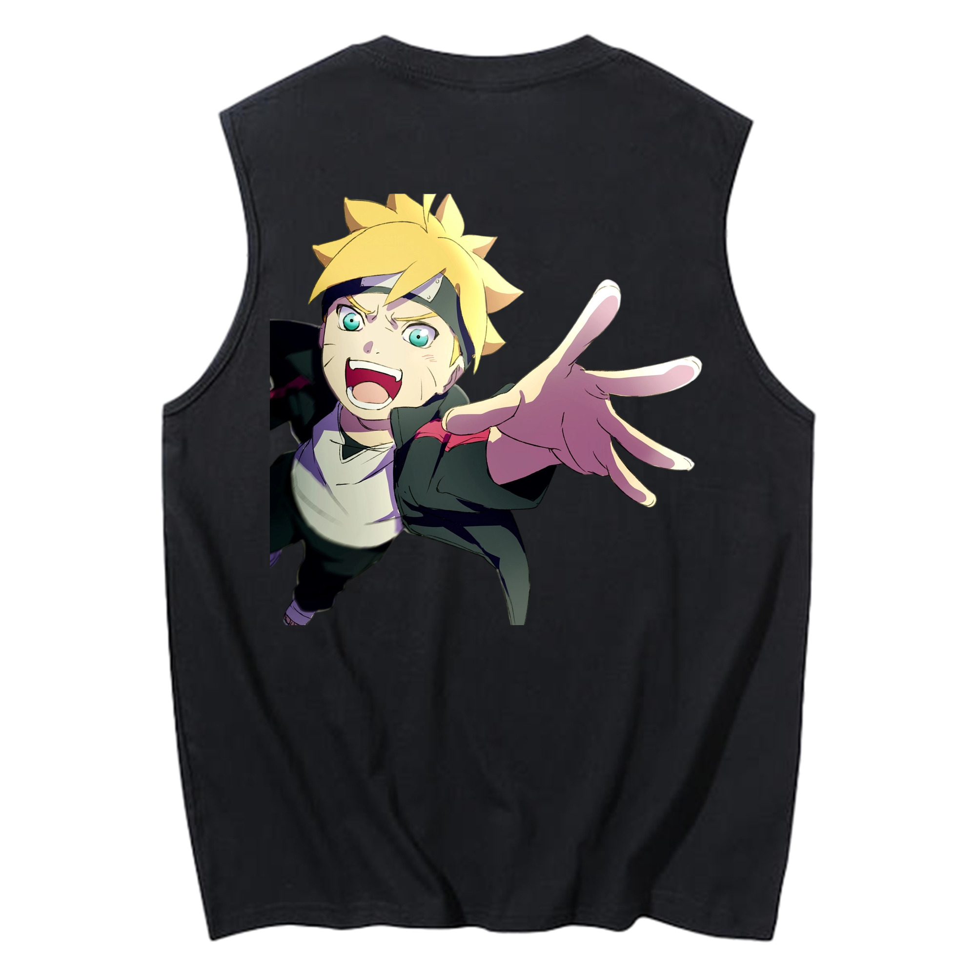 （画像用） NARUTO -ナルト- うずまき ボルト Uzumaki Boruto コットン100％タンクトップ（背面プリント）