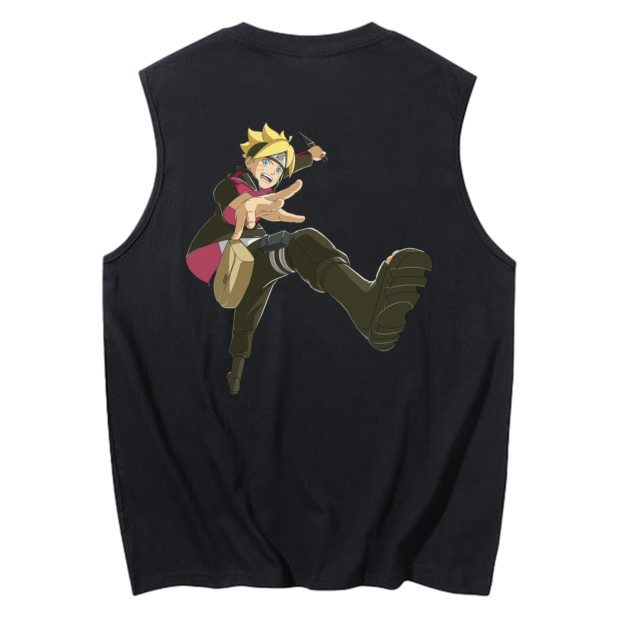 （画像用） NARUTO -ナルト- うずまき ボルト Uzumaki Boruto コットン100％タンクトップ（背面プリント）