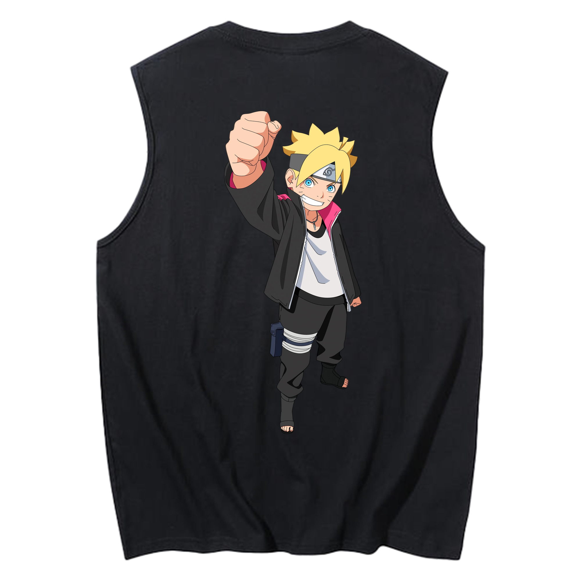 （画像用） NARUTO -ナルト- うずまき ボルト Uzumaki Boruto コットン100％タンクトップ（背面プリント）