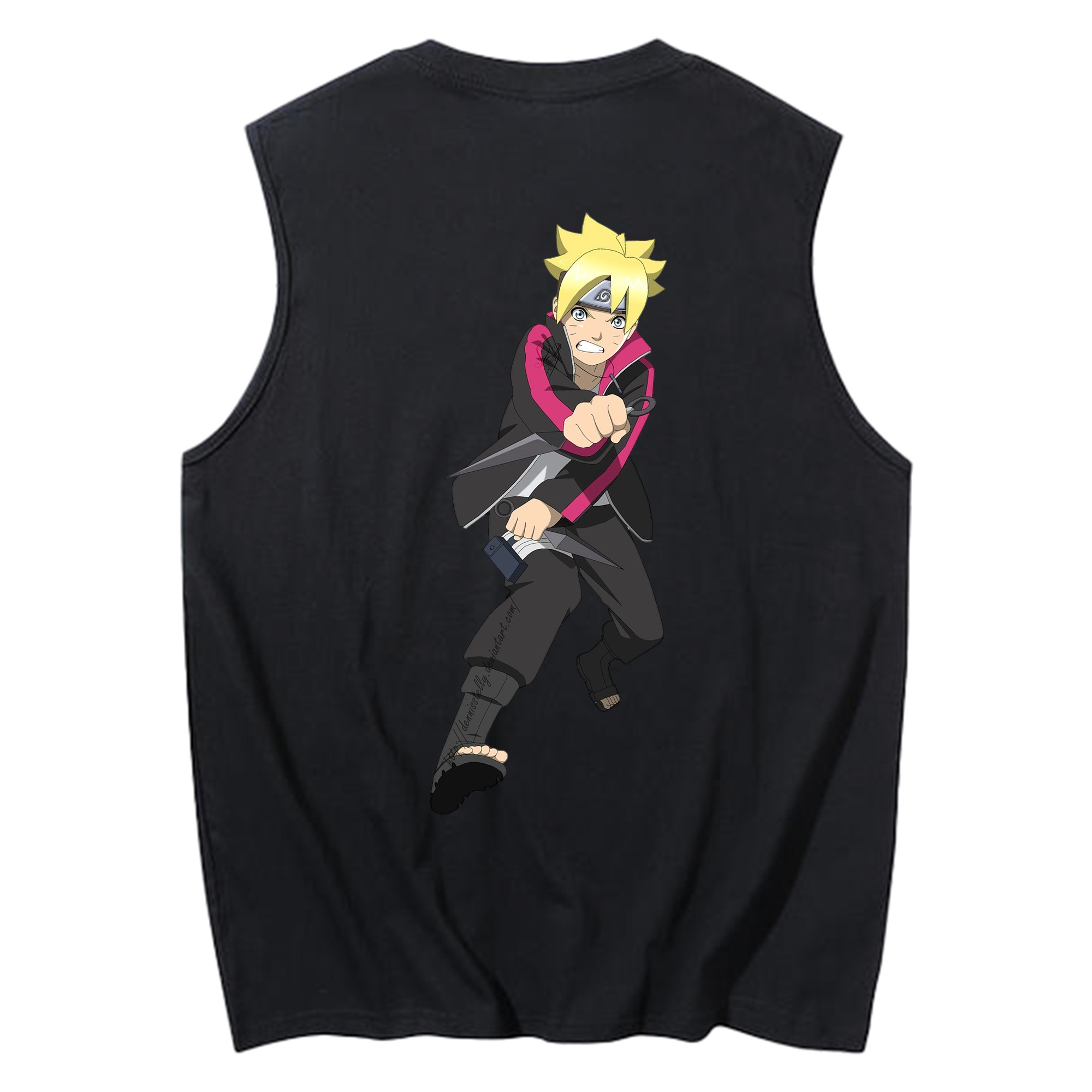 （画像用） NARUTO -ナルト- うずまき ボルト Uzumaki Boruto コットン100％タンクトップ（背面プリント）