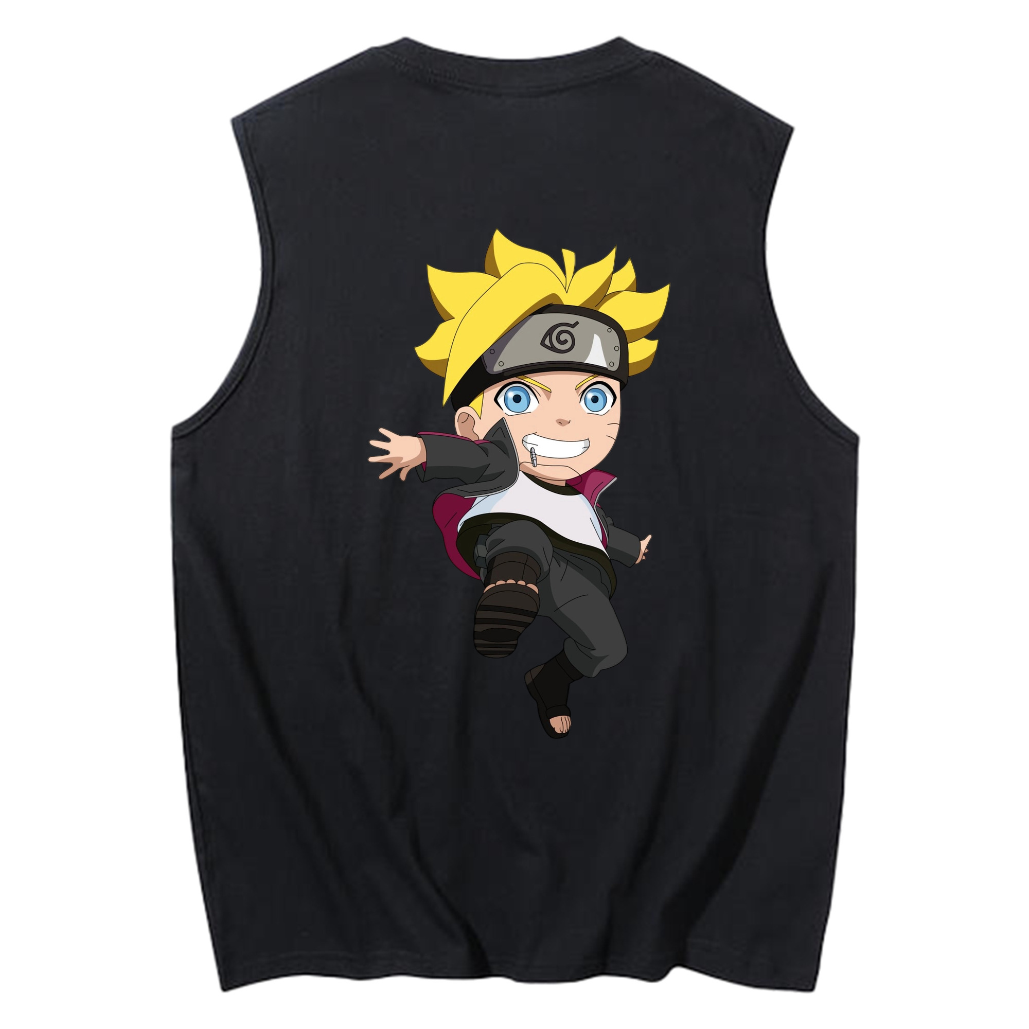 （画像用） NARUTO -ナルト- うずまき ボルト Uzumaki Boruto コットン100％タンクトップ（背面プリント）