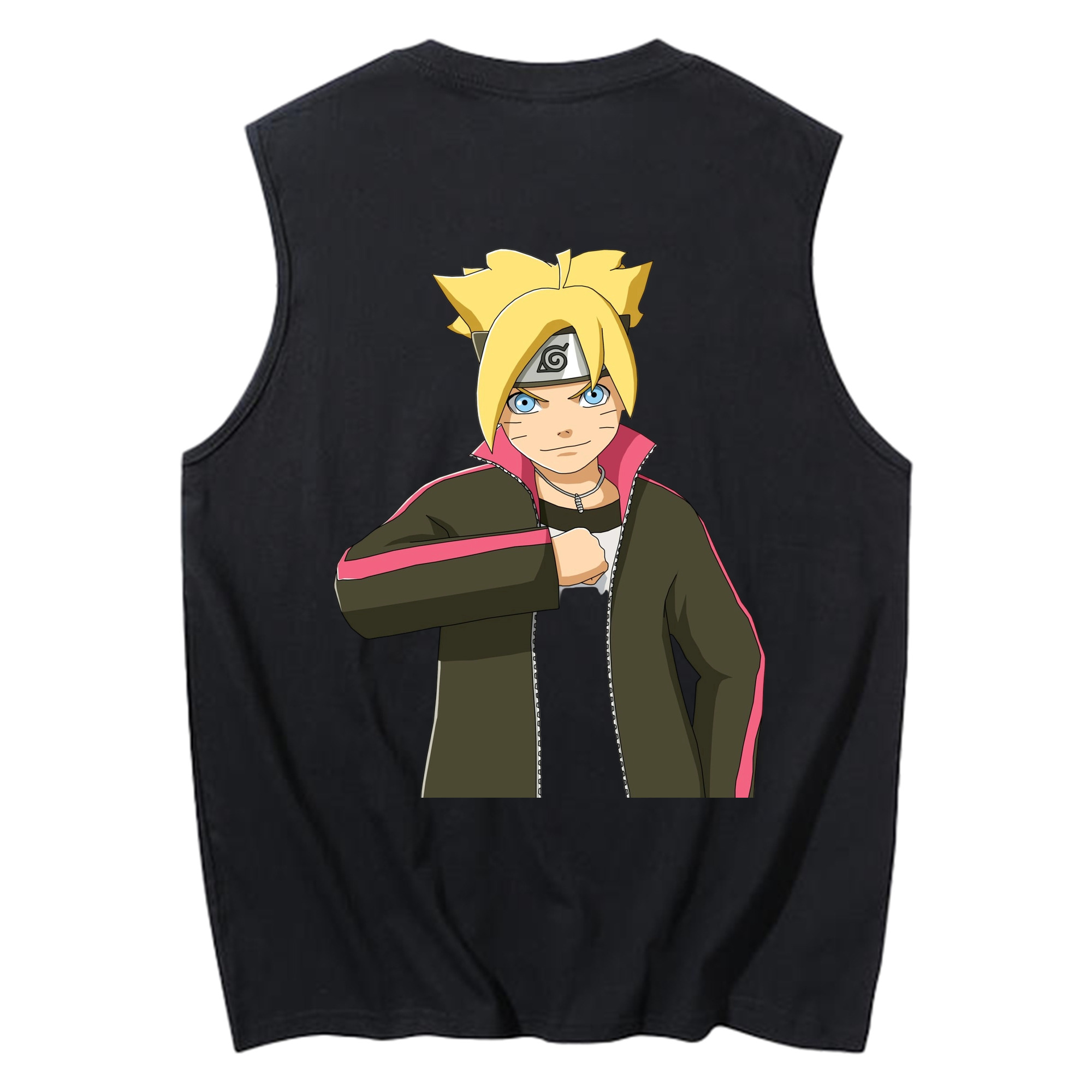 （画像用） NARUTO -ナルト- うずまき ボルト Uzumaki Boruto コットン100％タンクトップ（背面プリント）