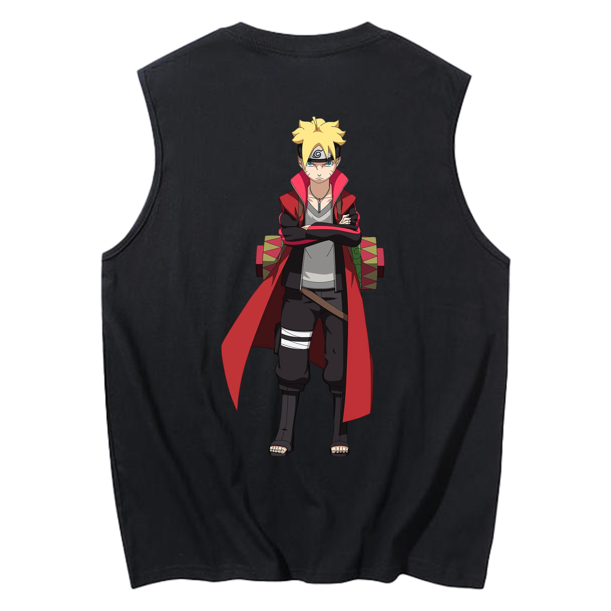 （画像用） NARUTO -ナルト- うずまき ボルト Uzumaki Boruto コットン100％タンクトップ（背面プリント）