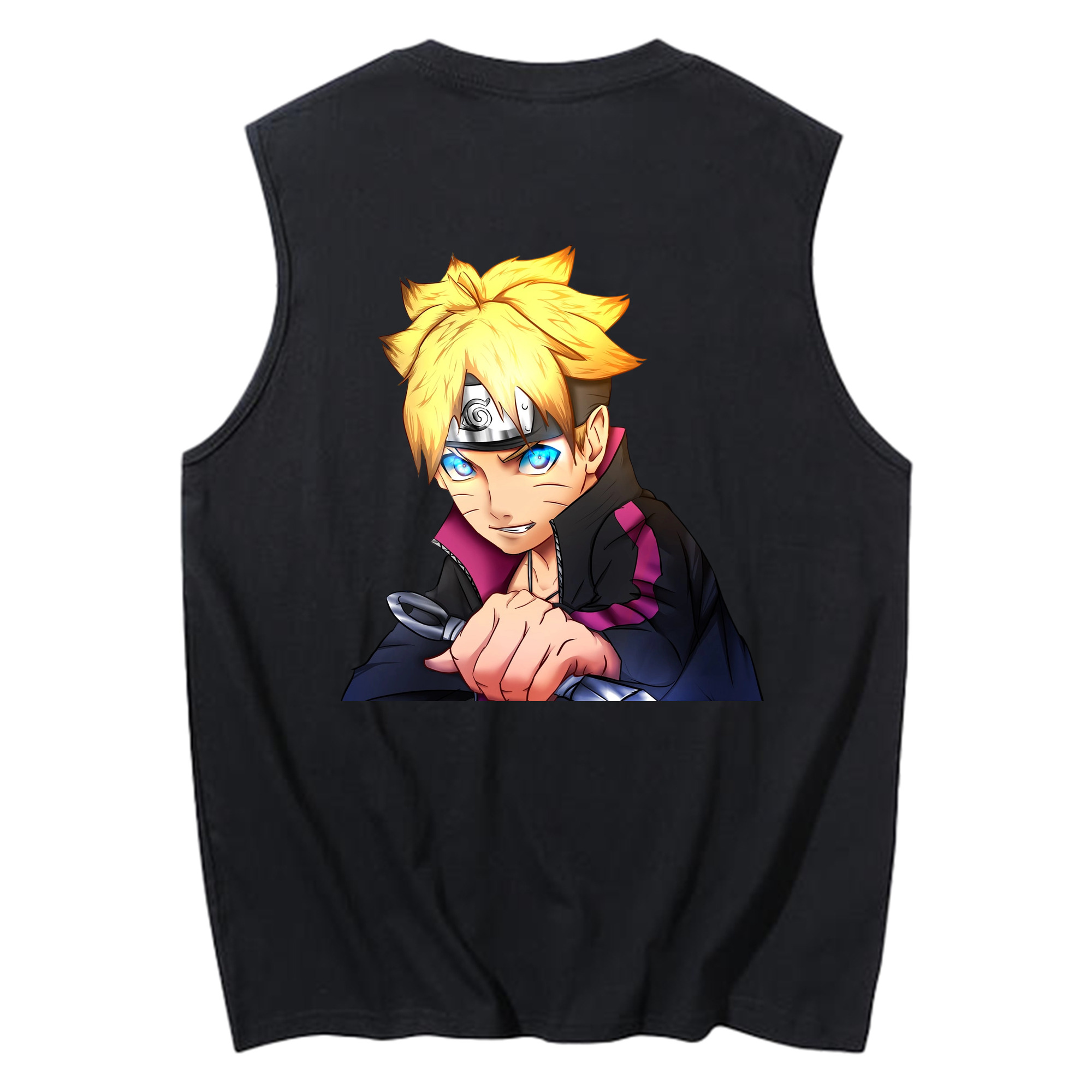 （画像用） NARUTO -ナルト- うずまき ボルト Uzumaki Boruto コットン100％タンクトップ（背面プリント）