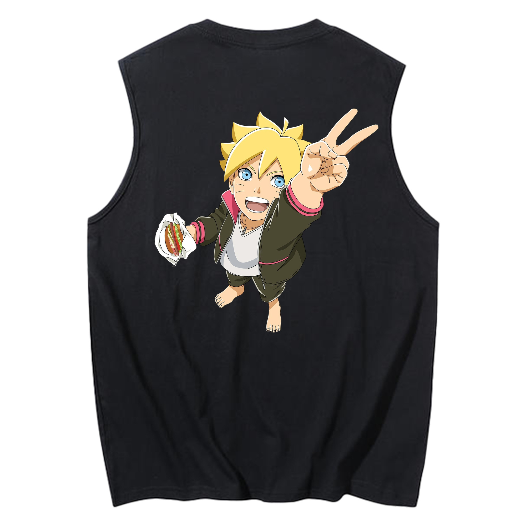 （画像用） NARUTO -ナルト- うずまき ボルト Uzumaki Boruto コットン100％タンクトップ（背面プリント）