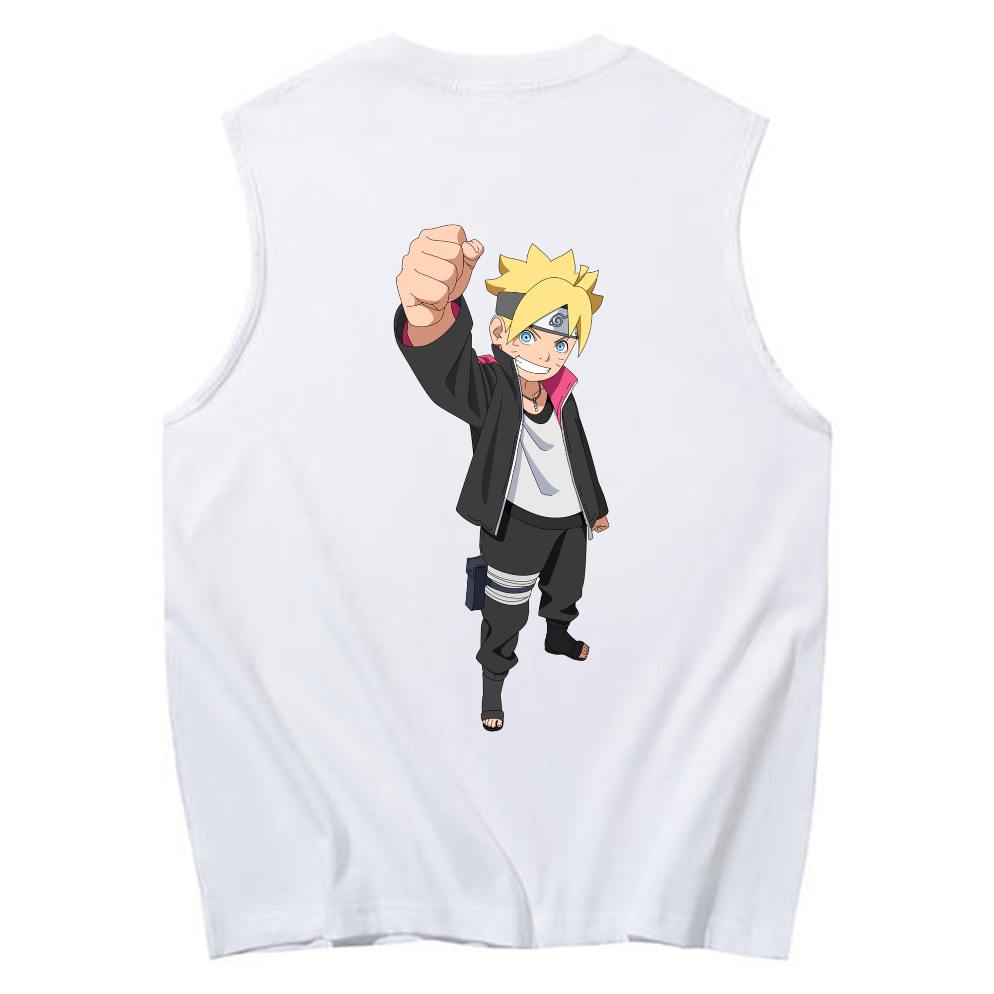 （画像用） NARUTO -ナルト- うずまき ボルト Uzumaki Boruto コットン100％タンクトップ（背面プリント）